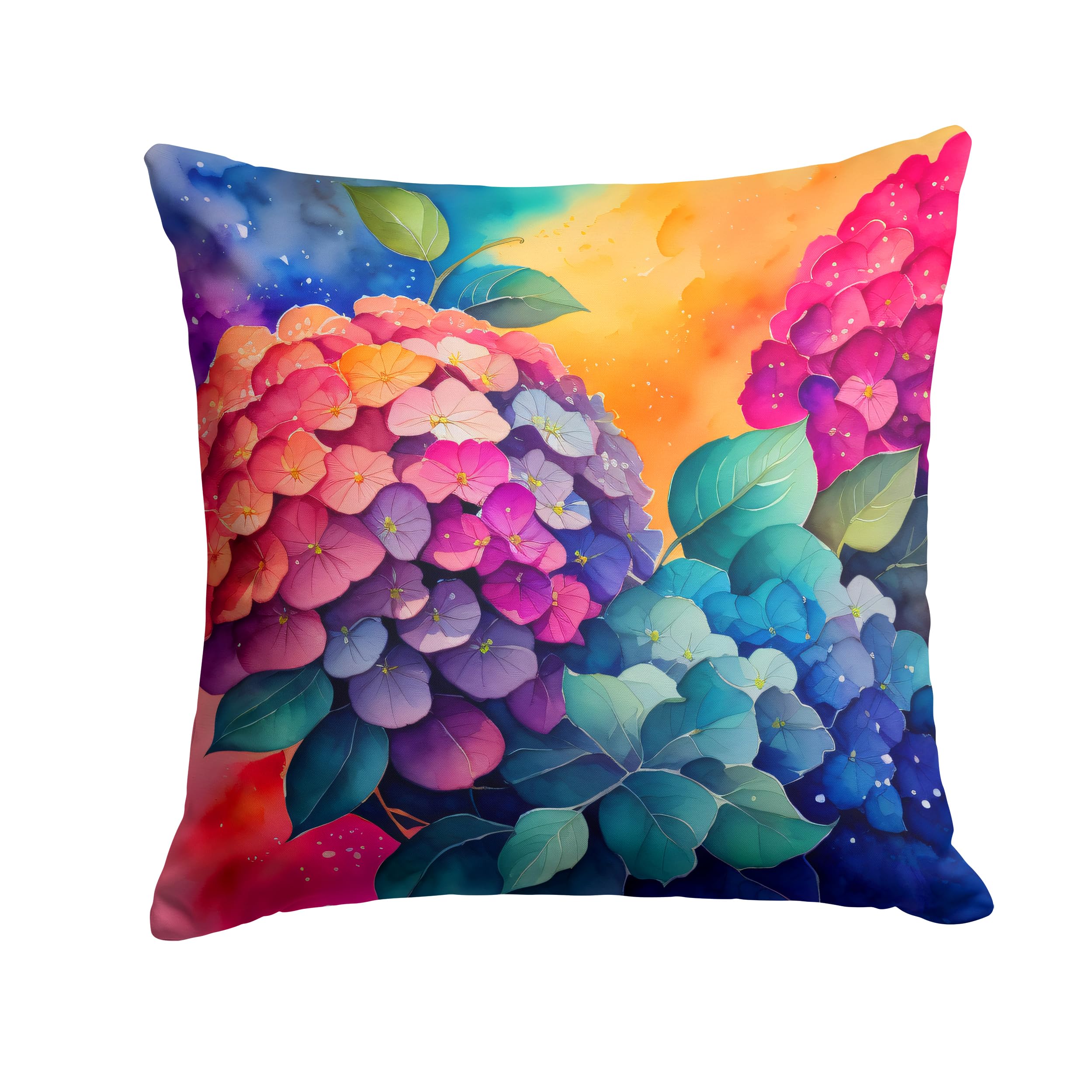 Colorful Hydrangeas Throw Pillow