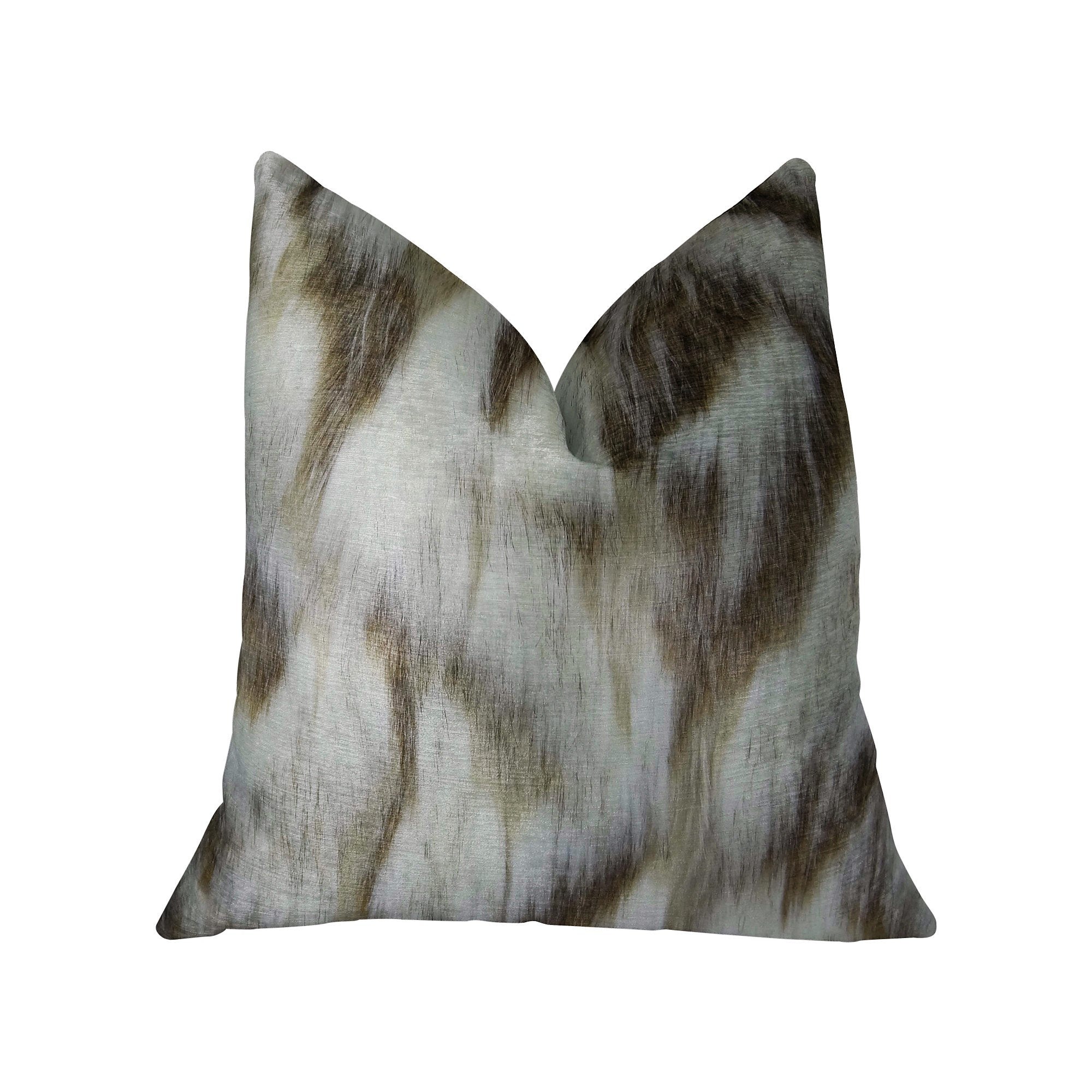 Plutus Sassy Tibet Fox Ivory Beige Handmade Luxury Pillow - Double Sided 22 x 22″