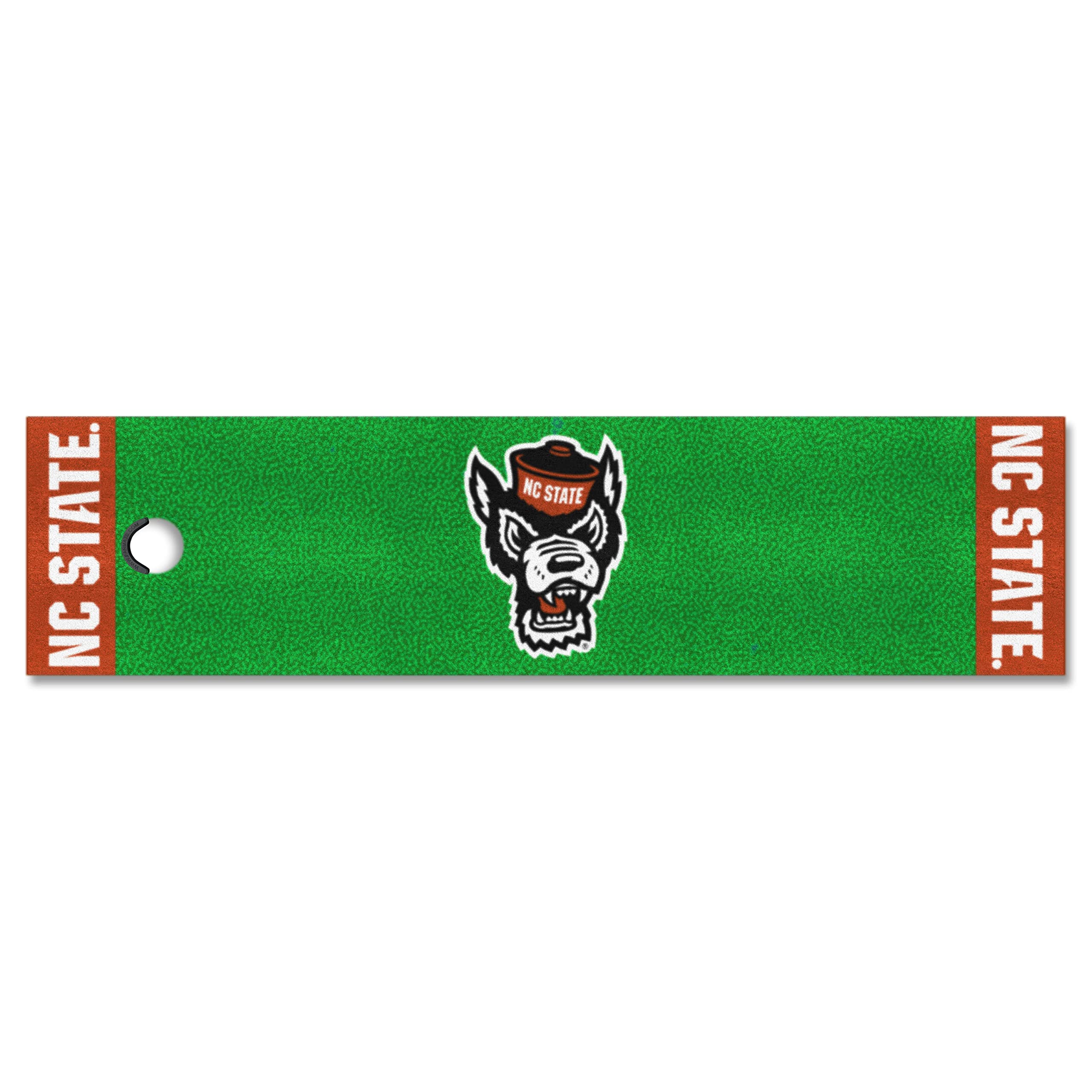 Fanmats 23982 Nc State Wolfpack Putting Green Mat - 1.5Ft. X 6Ft. - Wolf Head Primary Logo