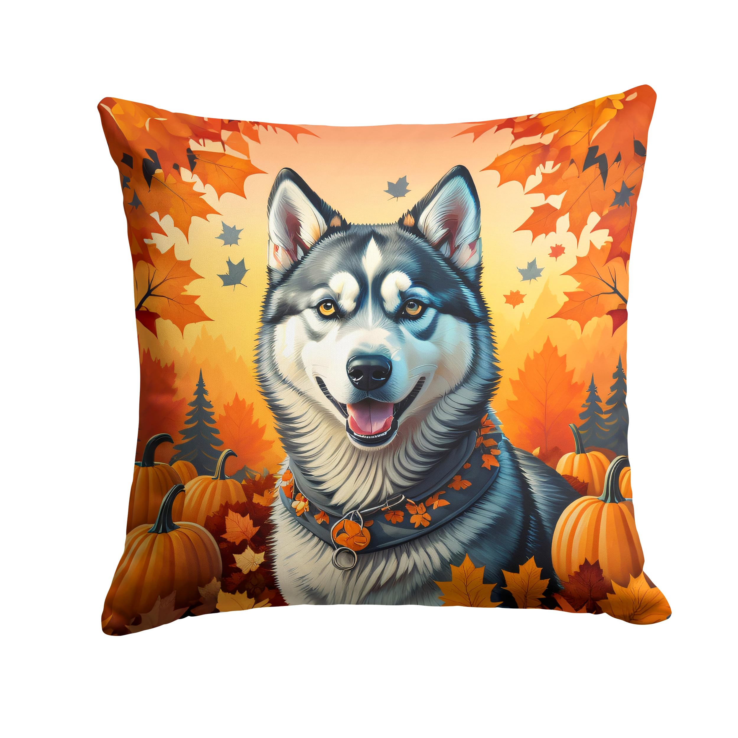 Siberian Husky Fall Throw Pillow