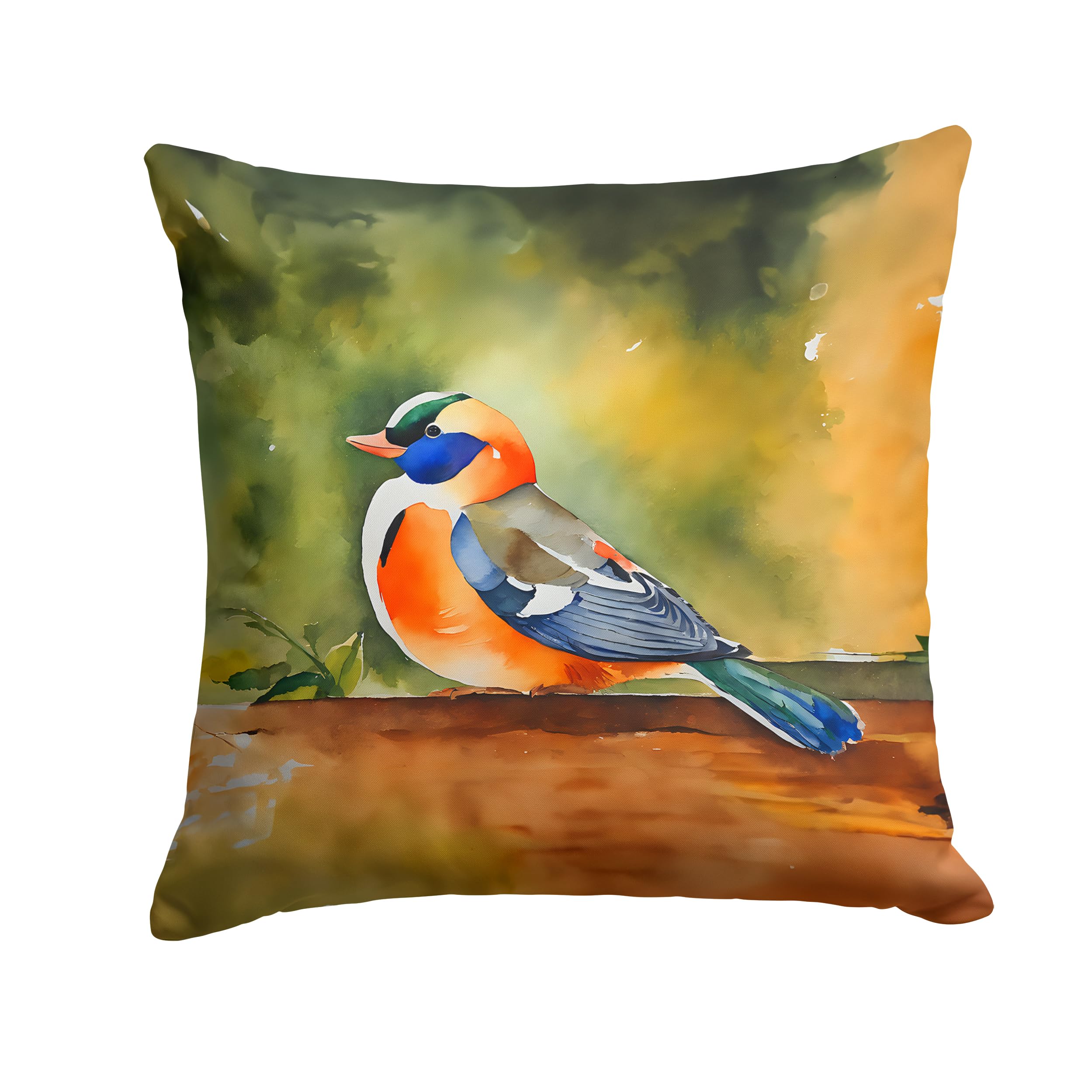 Carolines Treasures Mandarin Duck Throw Pillow Machine Washable, Indoor Outdoor Decorative Pillow for Couch, Bed or Patio, 18Hx18W