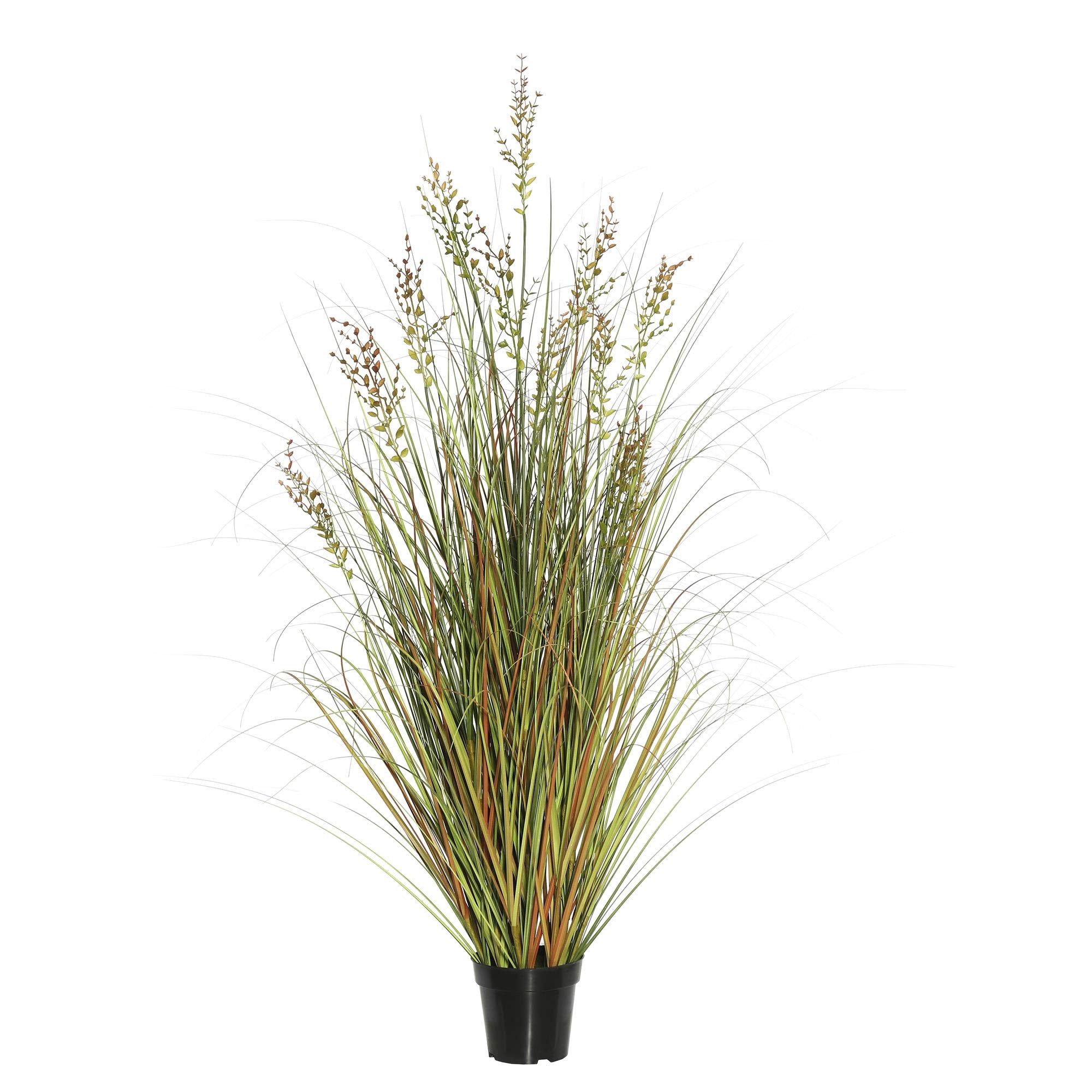 Casafoyer 6″ Artificial Green & Brown Grass Plant in Modern Pot ( Pack of 2 )