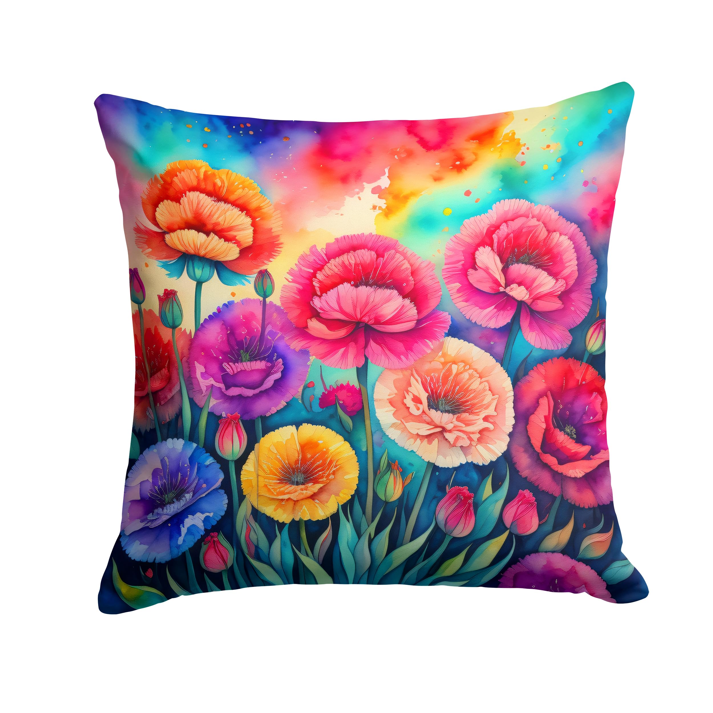 Colorful Carnations Throw Pillow