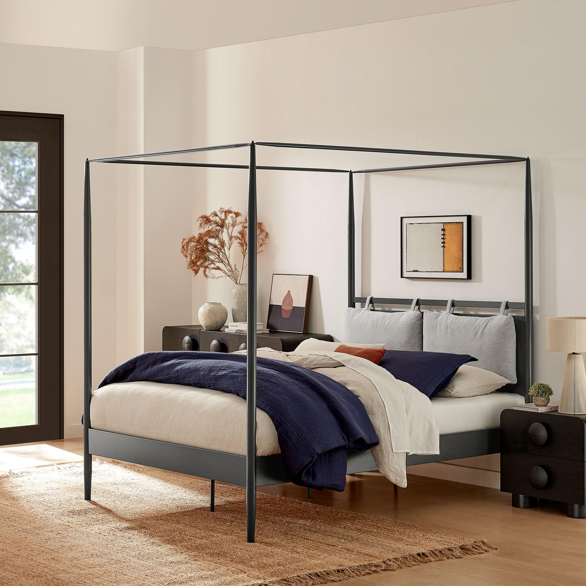 Marlowe 4-Poster Canopy Metal Queen Platform Bed by Modway
