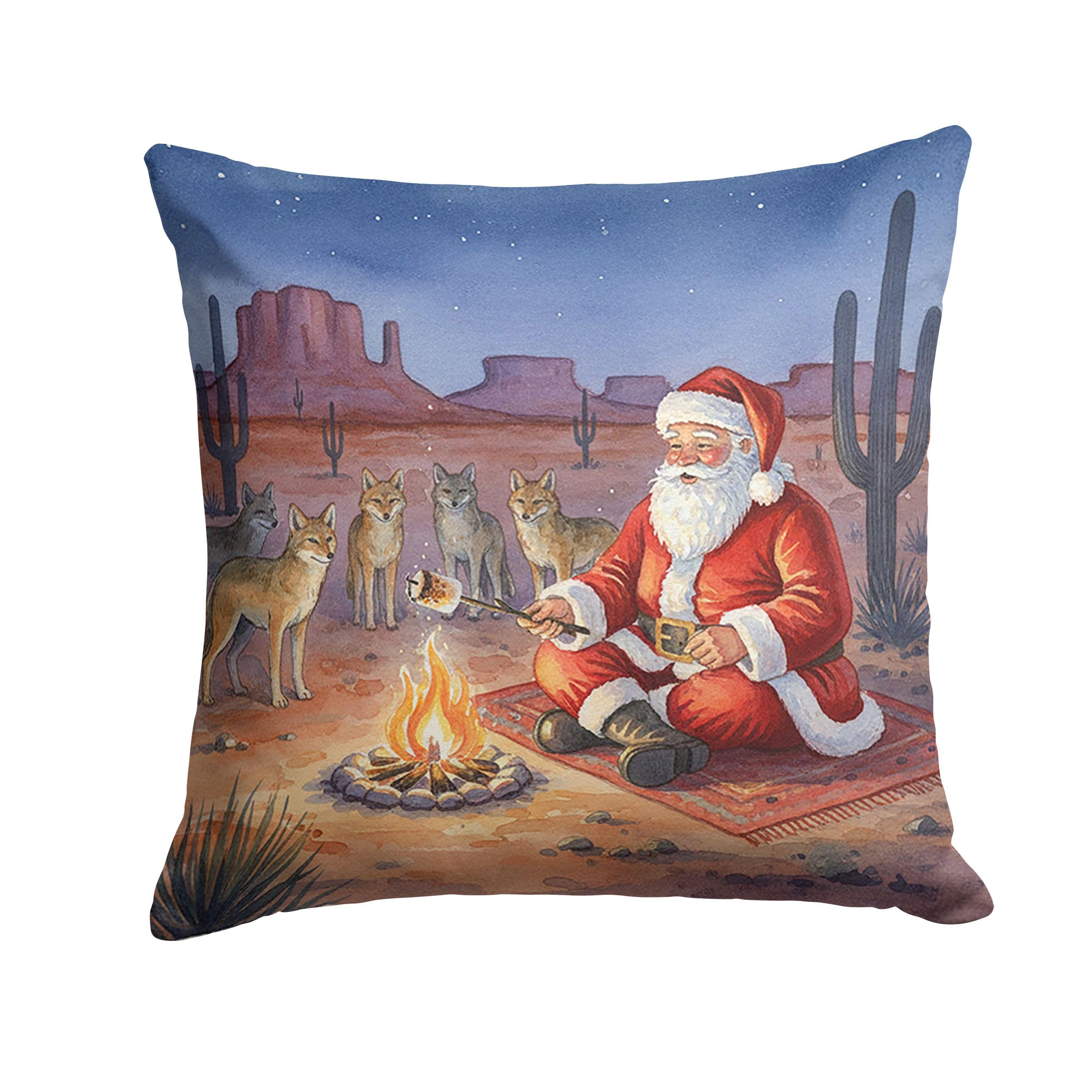 Carolines Treasures Santa Claus by The Campfire Under The Stars Christmas Throw Pillow Decorative Indoor Outdoor Accent Cushion for Couch, Bed or Patio, 18Hx18W