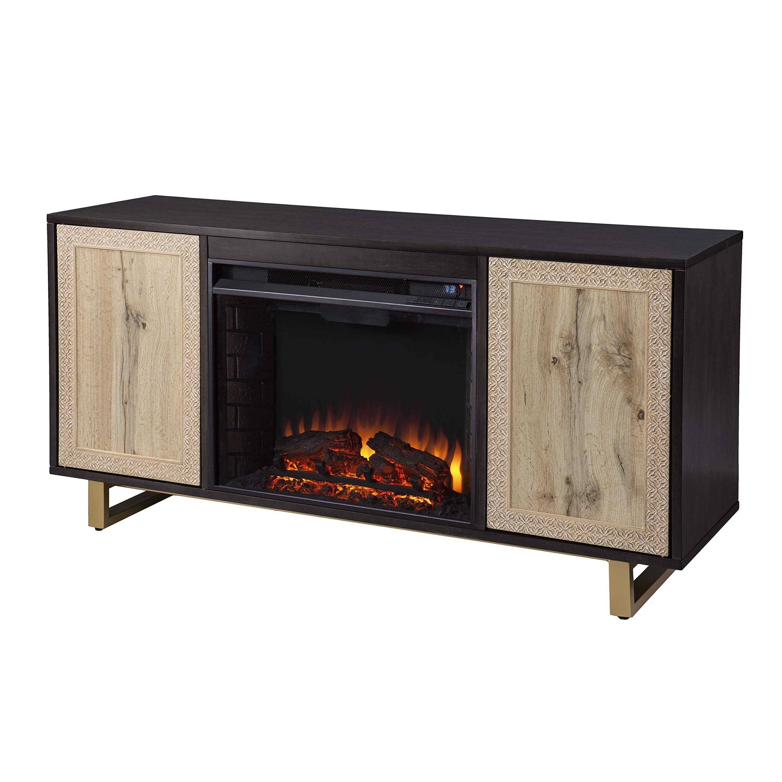 Wilconia Electric Media Fireplace with Carved Details
