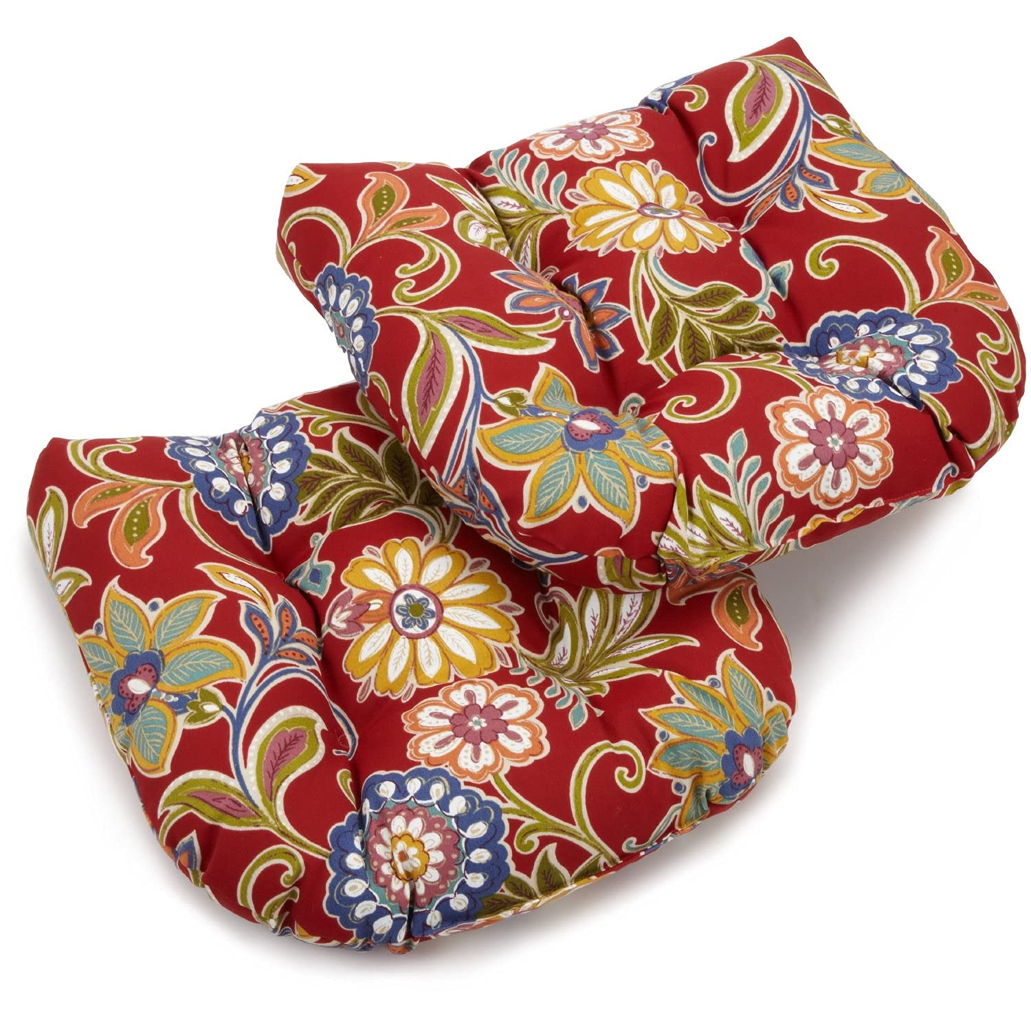 19-inch U-Shaped Outdoor Spun Polyester Tufted Dining Chair Cushion (Set of 2) - Alinea Pompeii