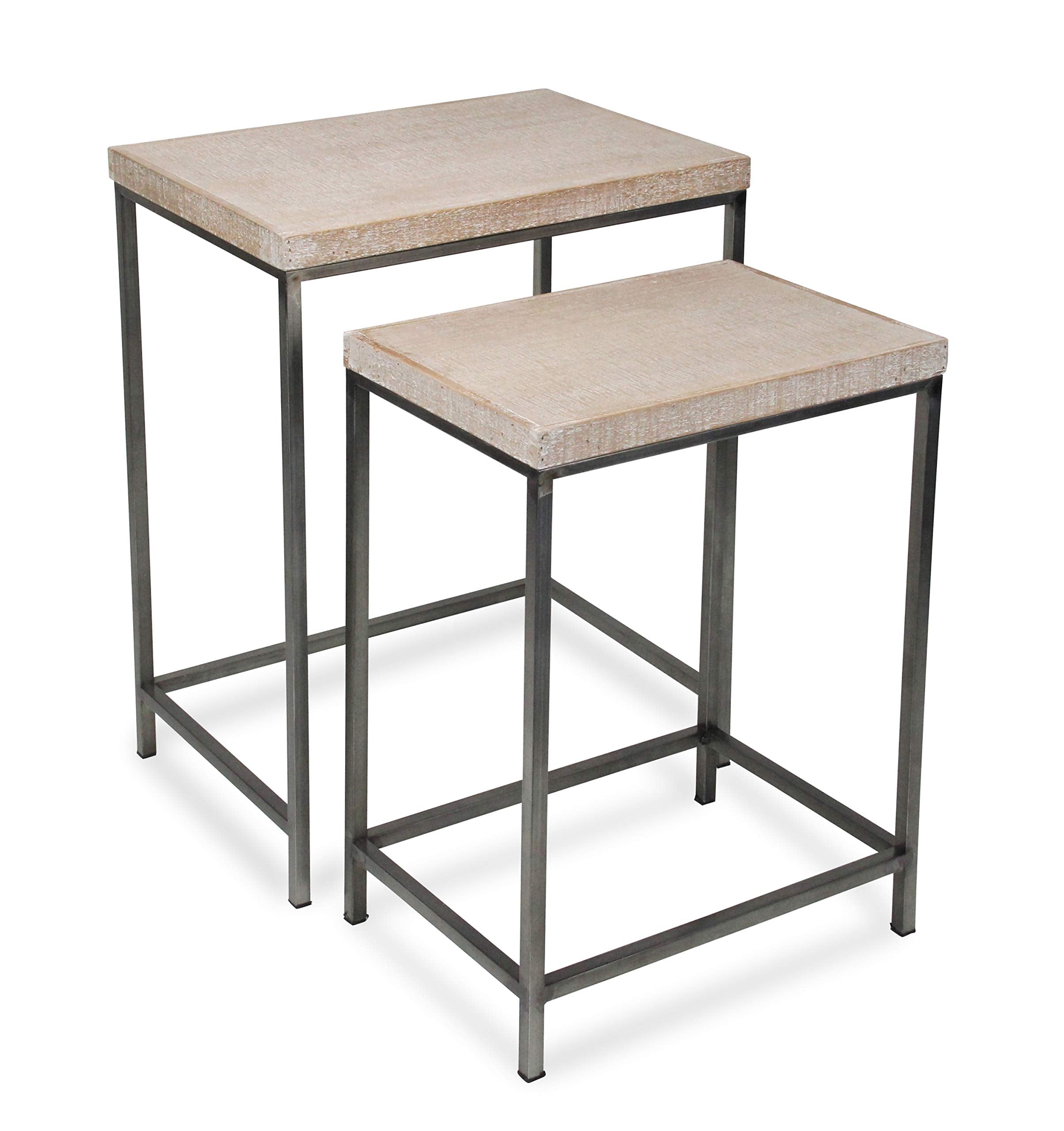 Cordelia Set of 2 White Washed Nesting Tables