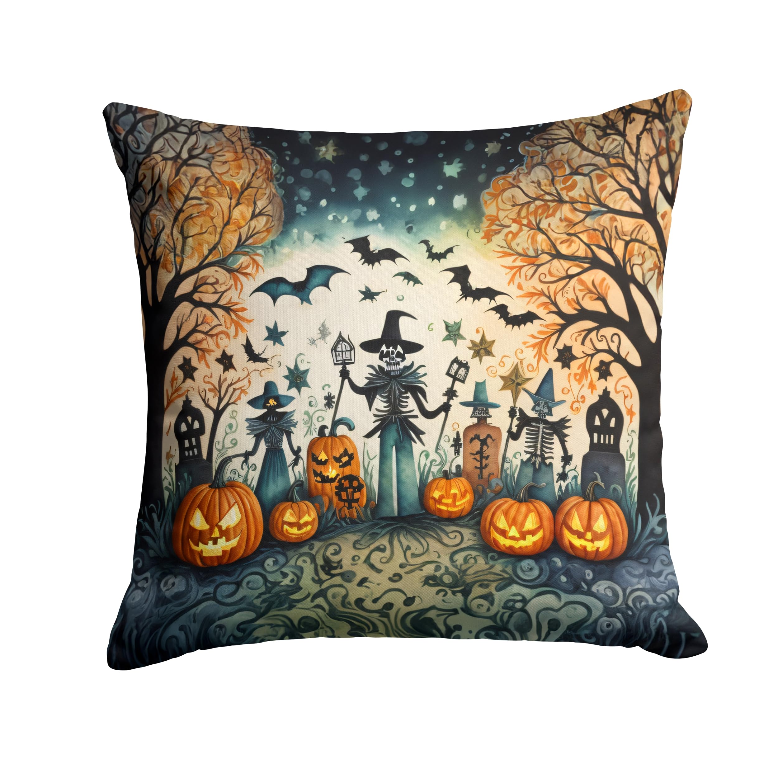 Papel Picado Skeletons Spooky Halloween Throw Pillow