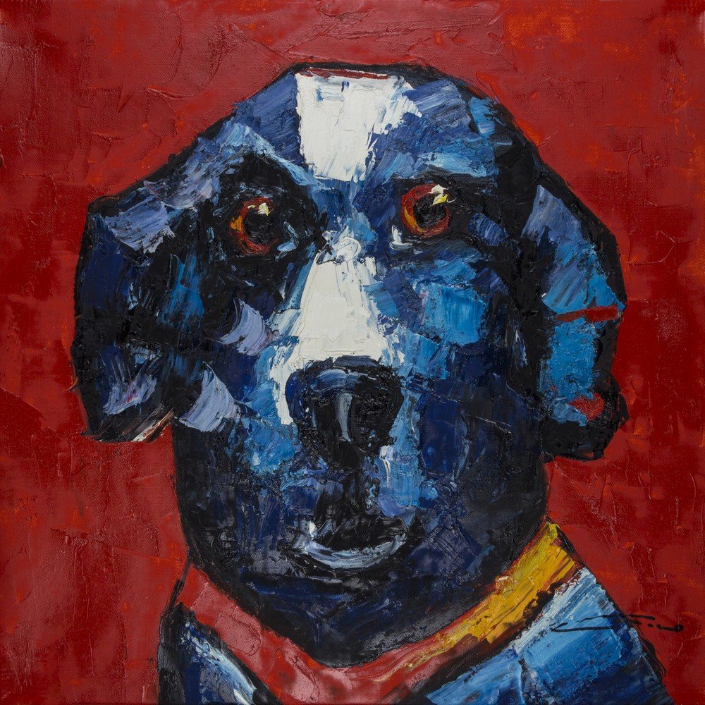 Bromi Design Ba183 Dog Wall Art, Red/Black