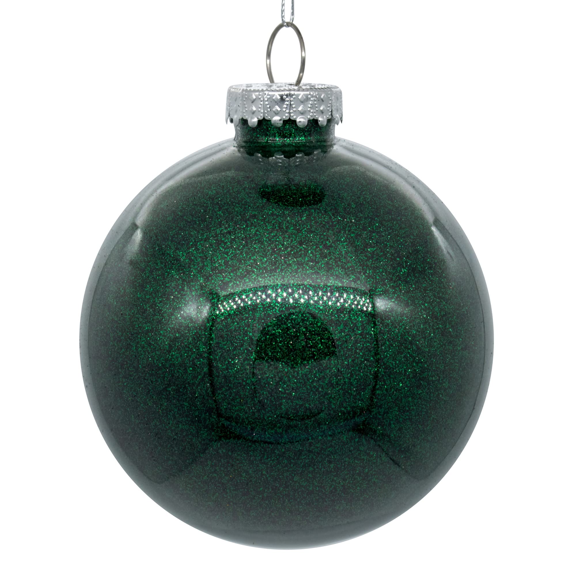 Casafoyer 6” Midnt Green Glitter Clear Ball 4/bag - (Pack Of 2)