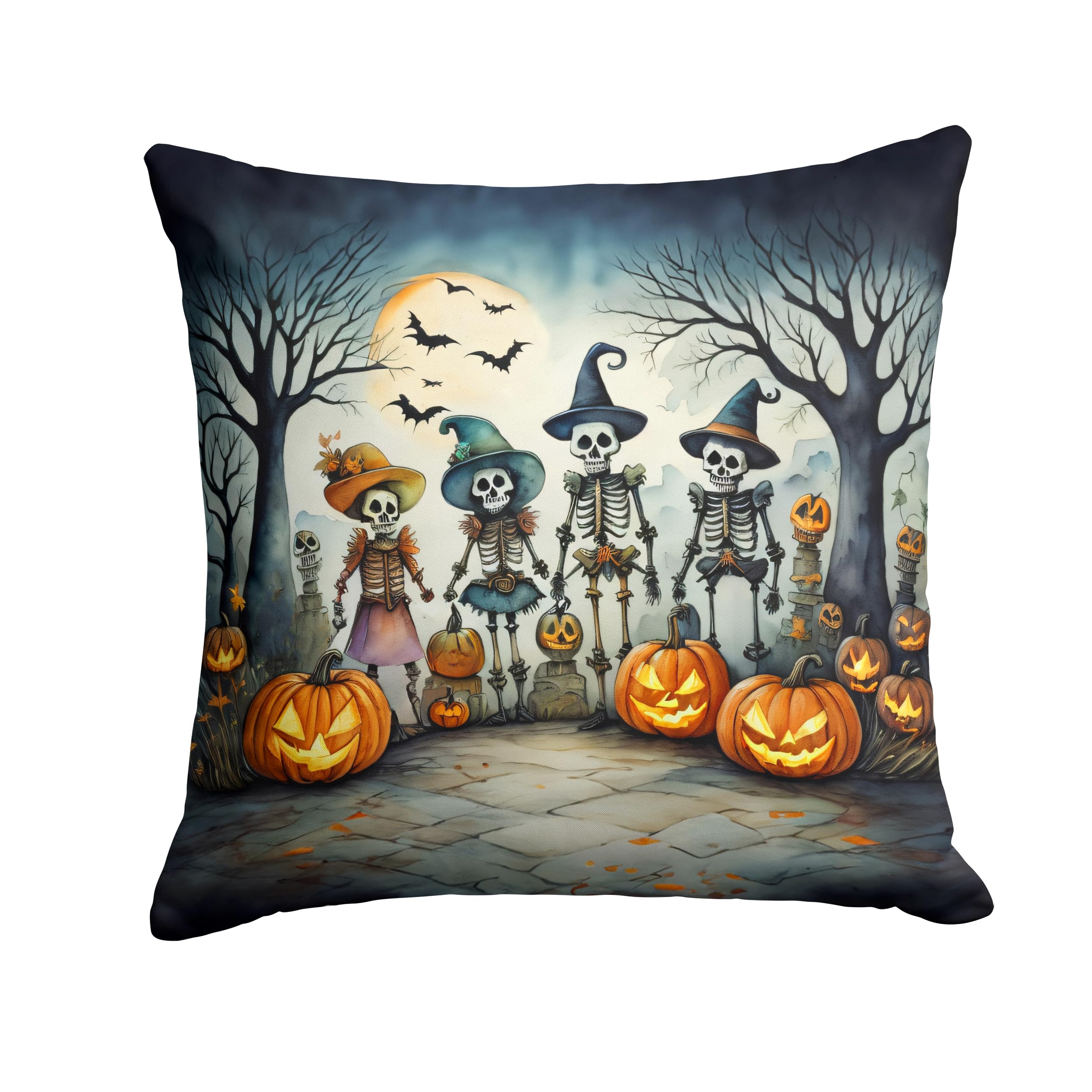 Calacas Skeletons Spooky Halloween Throw Pillow