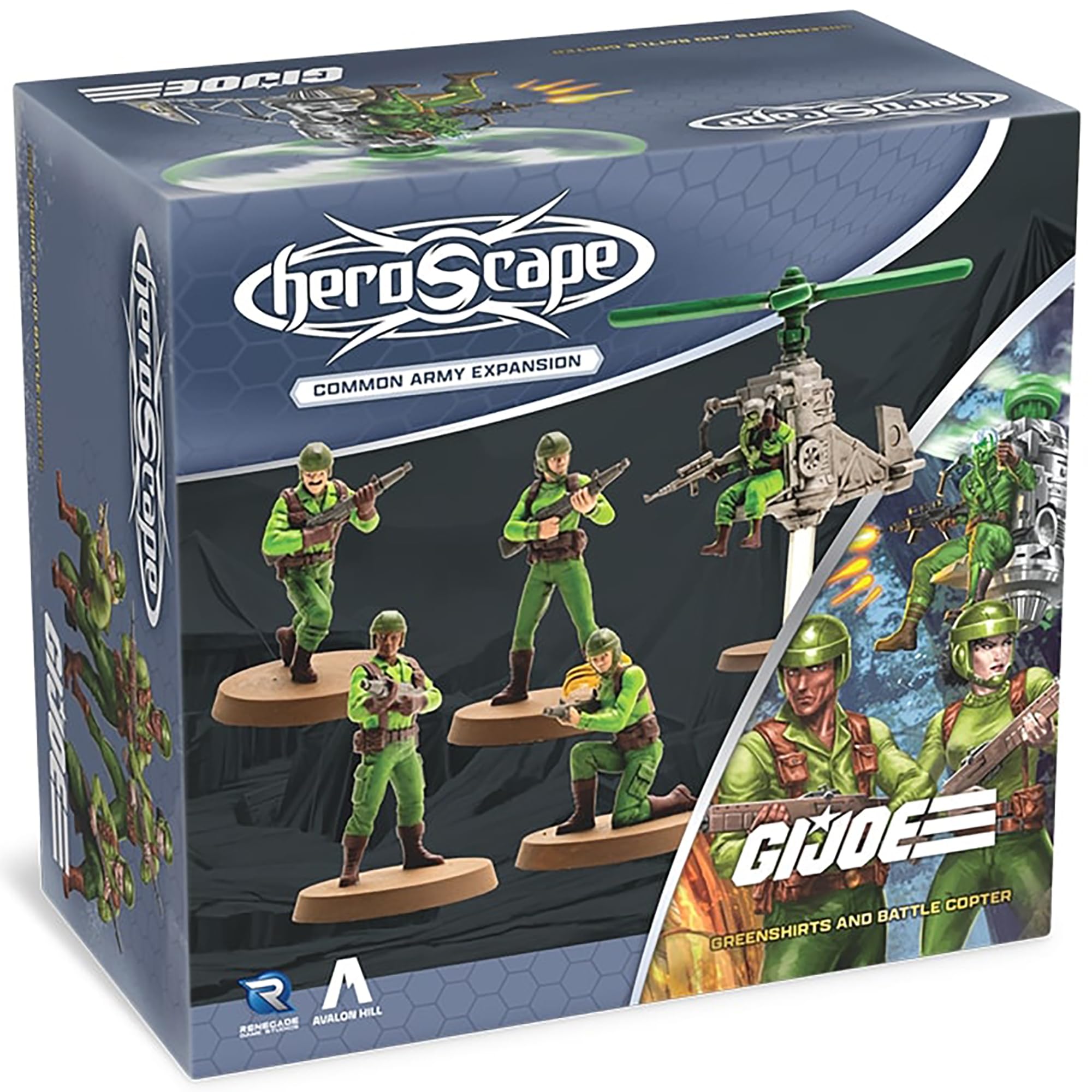 Renegade Game Studios Heroscape Expansion: G.I. Joe Greenshirts & Battle Copter Tactical Army Pack
