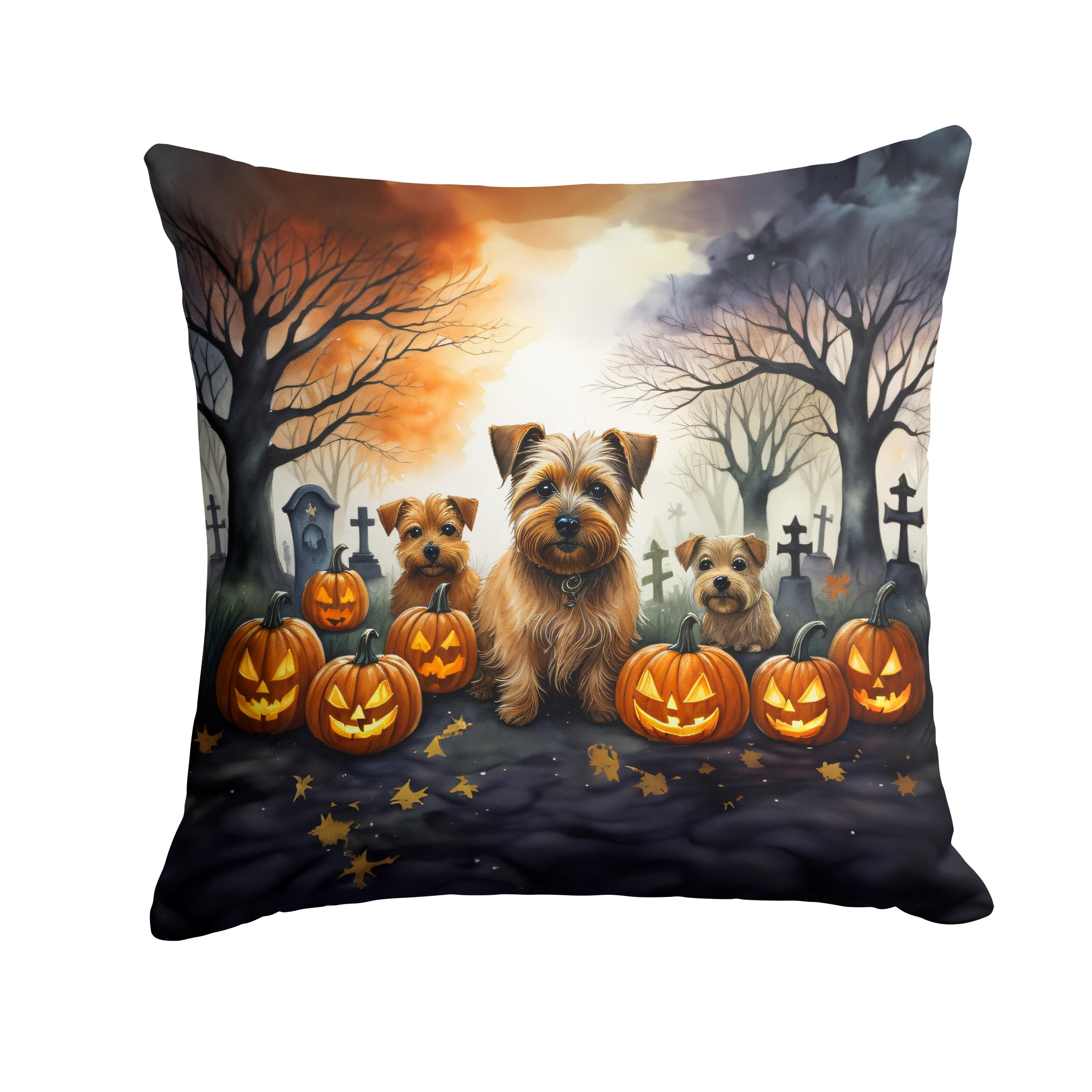 Norfolk Terrier Spooky Halloween Throw Pillow