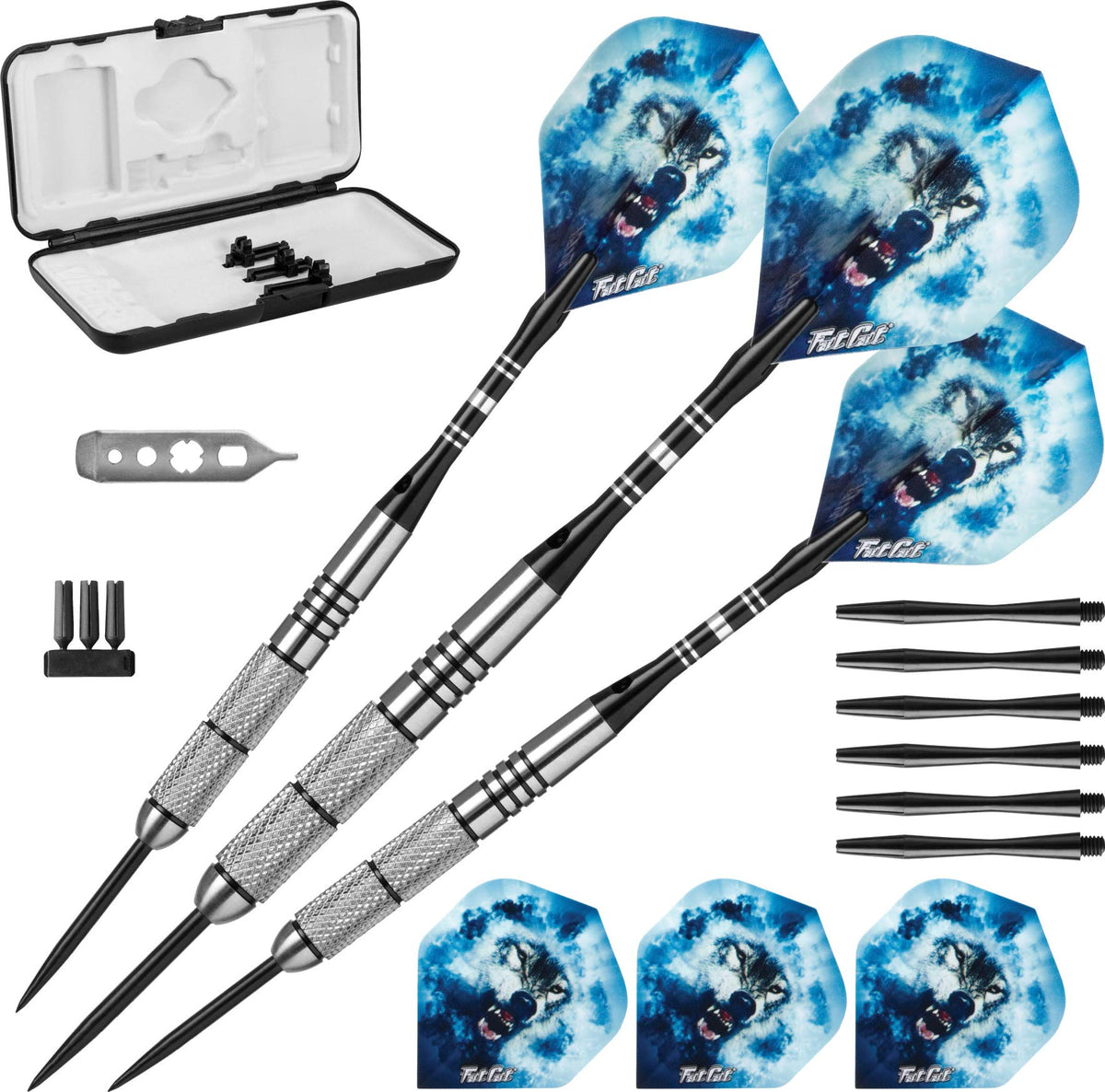 Fat Cat Predator 80% Tungsten Steel Tip Darts With Storage/Travel Case, 23 Grams