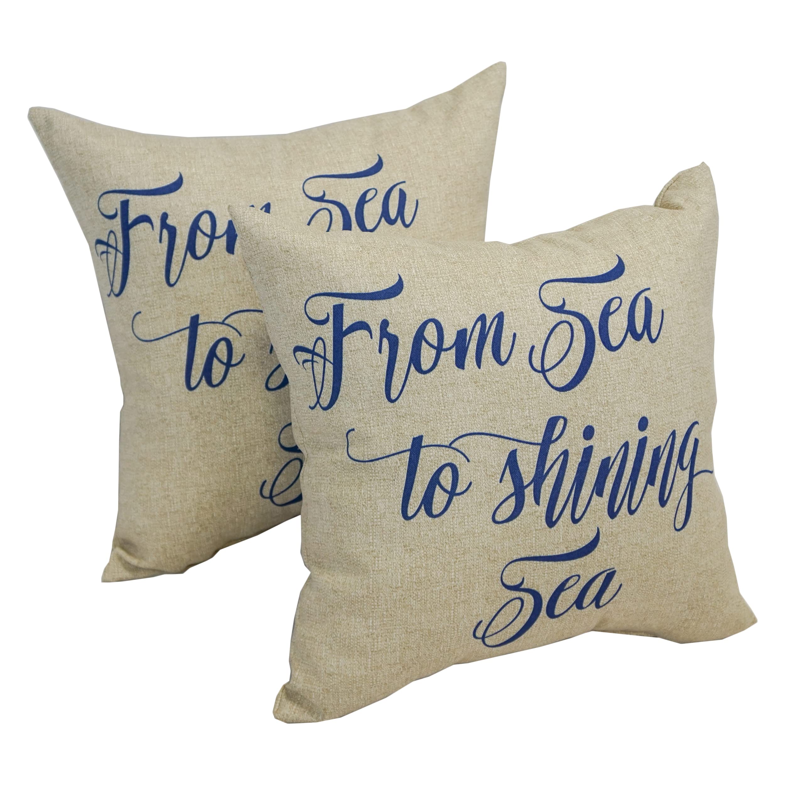Blazing Needles 17-inch Outdoor Spun Polyester Throw Pillows (Set of 2) - American Shining Sea