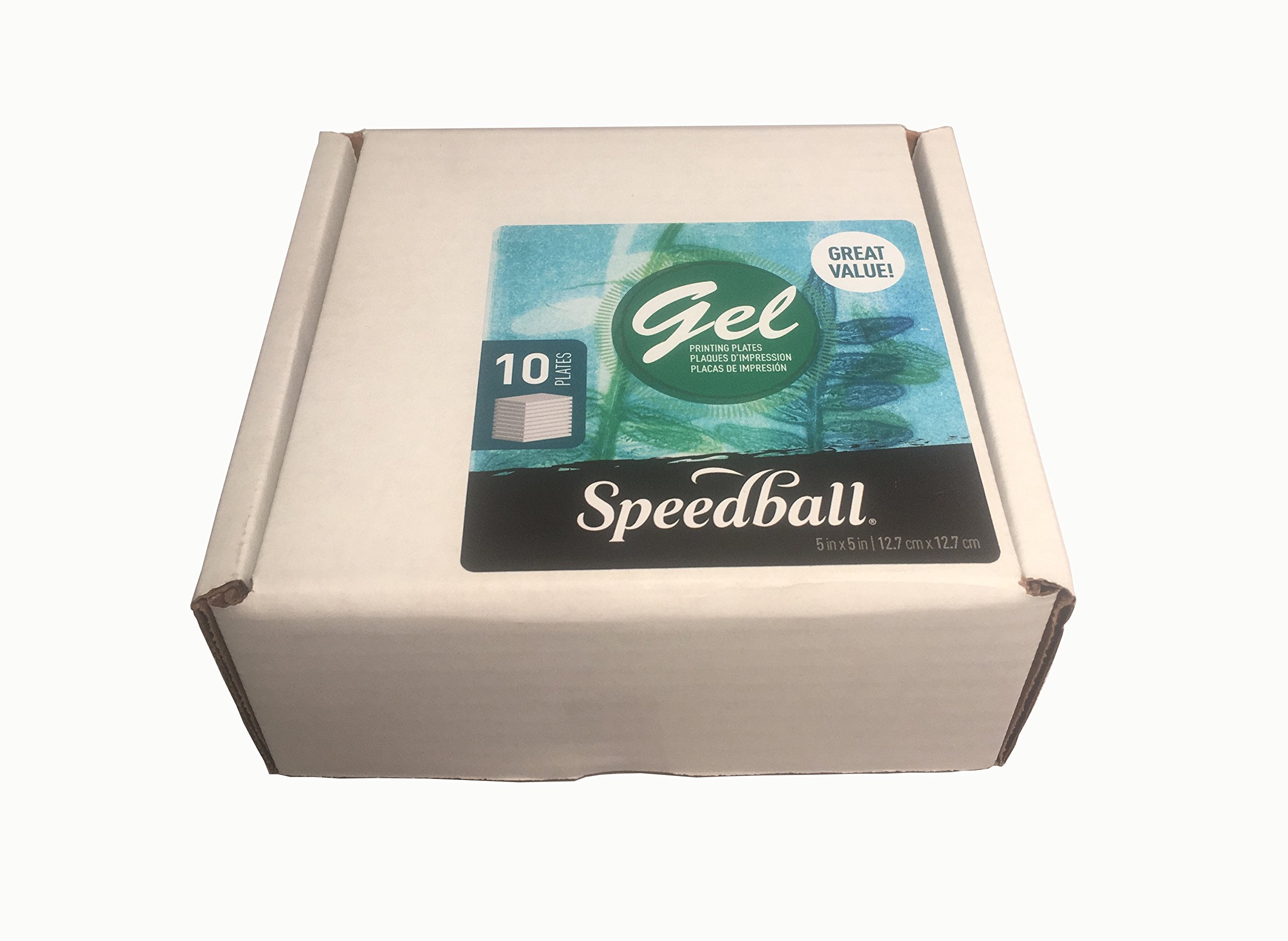 Speedball Gel Printing Plates, 5 x 5 Inches, Pack of 10