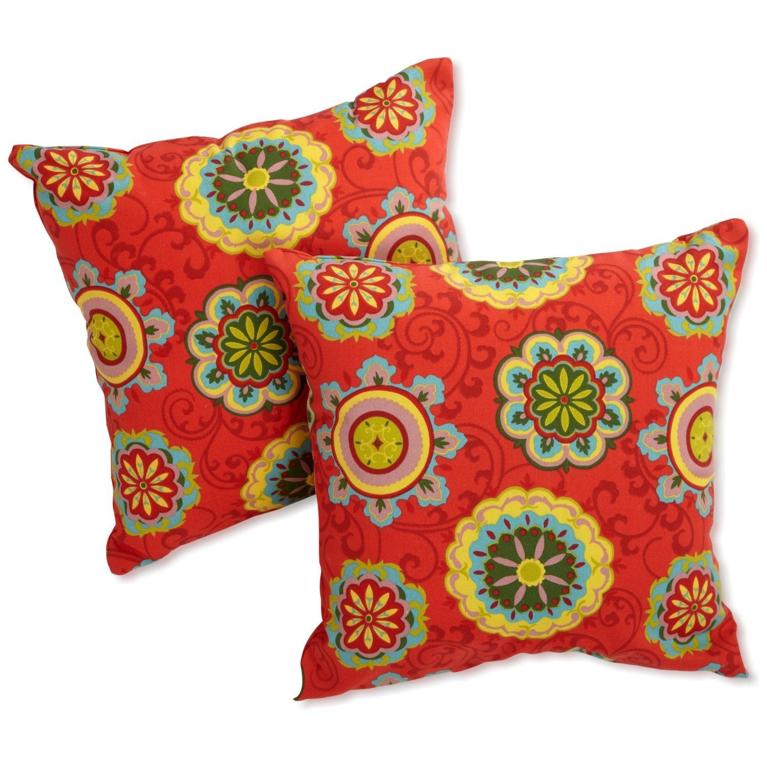 Blazing Needles 17-inch Outdoor Knife Edge Throw Pillows (Set of 2) - Farrington Terrace