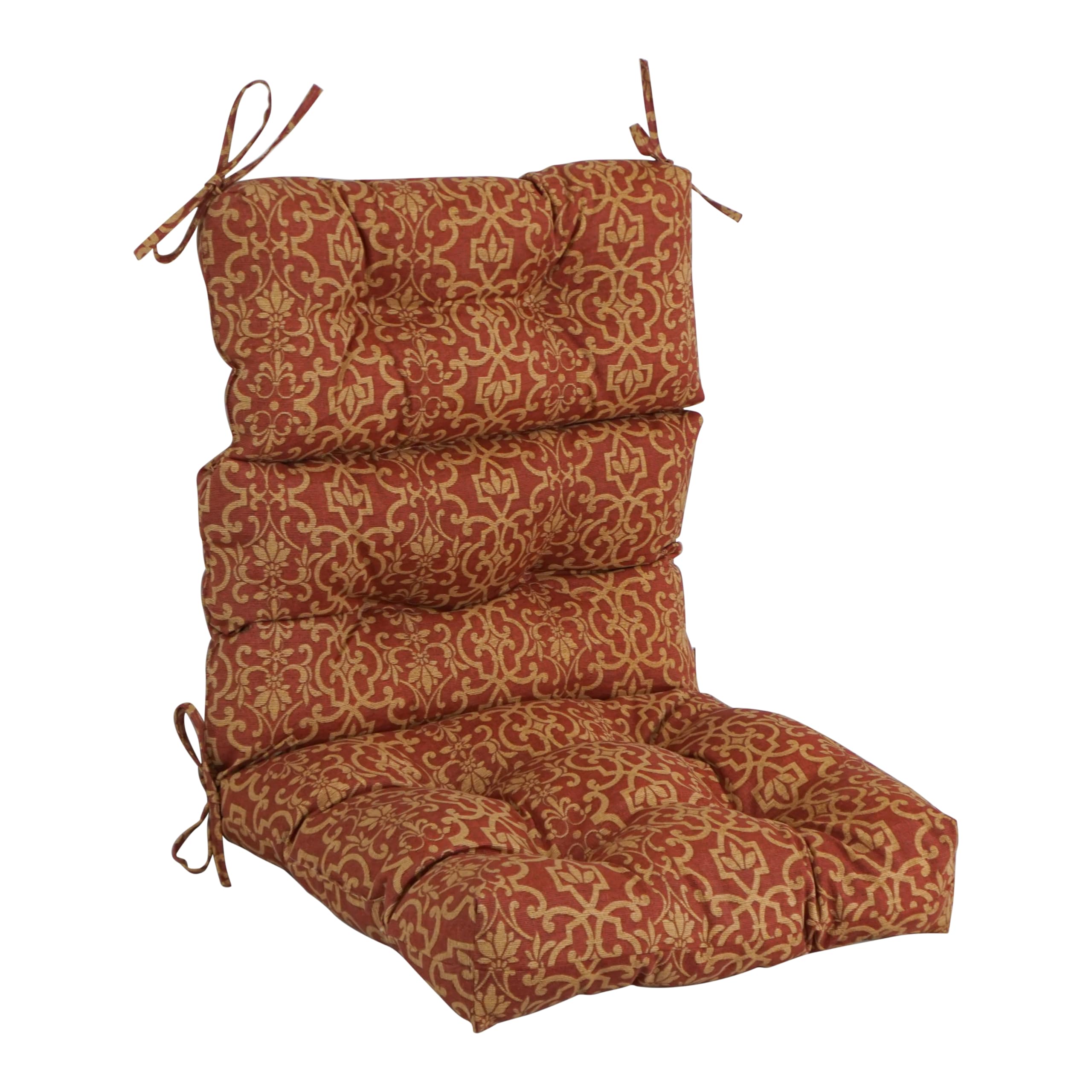 22-inch by 45-inch Spun Polyester Patterned Outdoor Tufted Chair Cushion