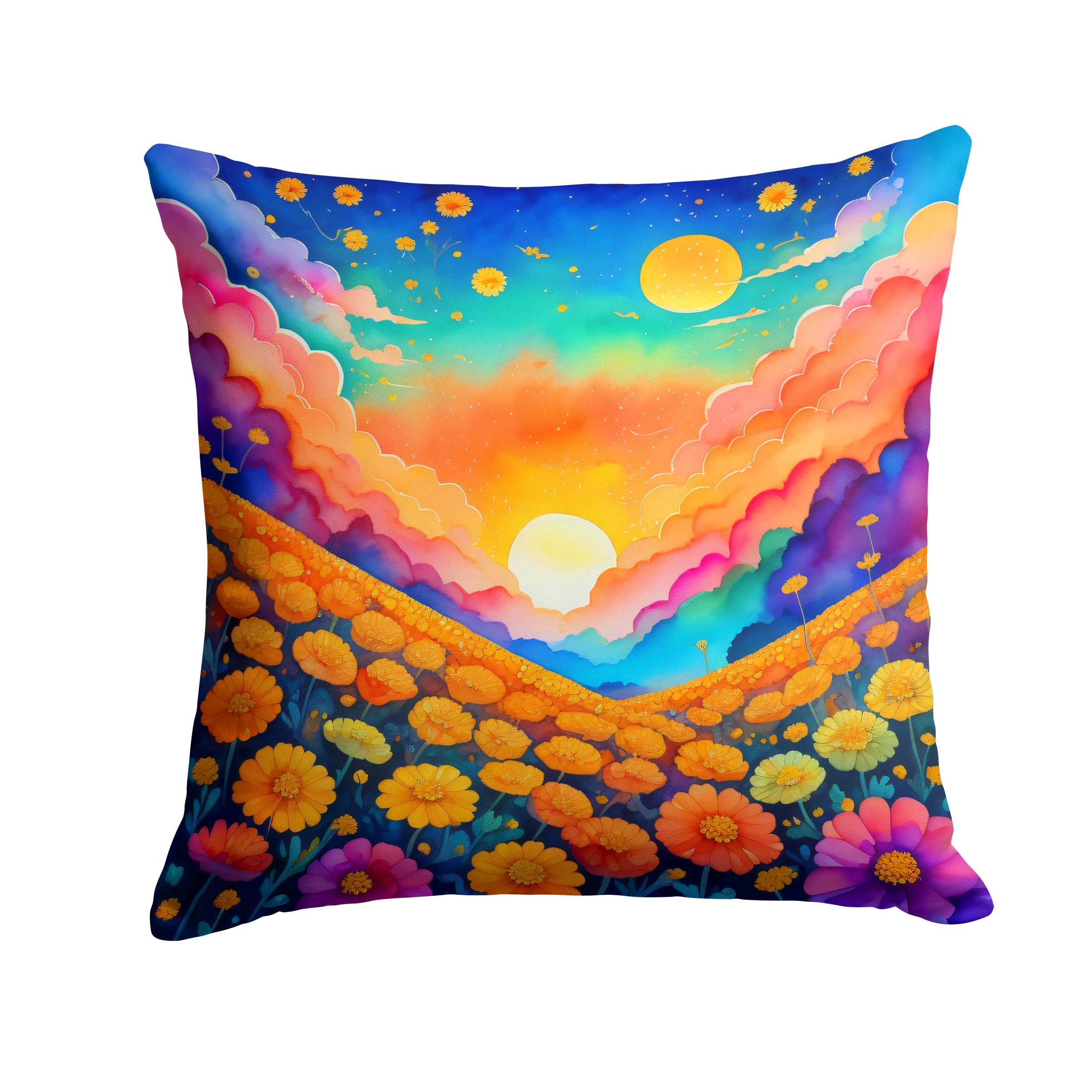 Colorful Marigolds Throw Pillow
