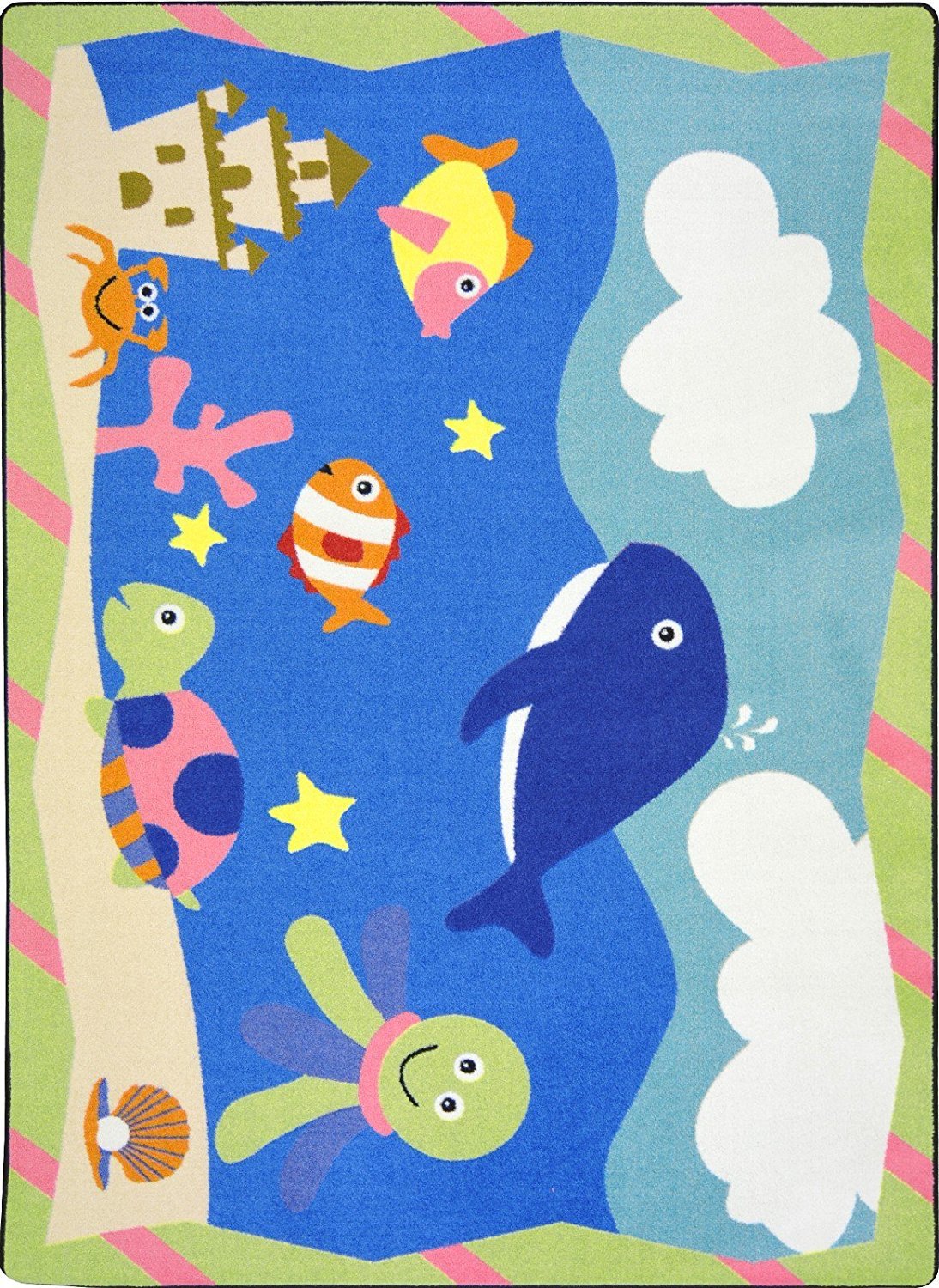 Sea Babies 54 x 78??area rug in color Multi