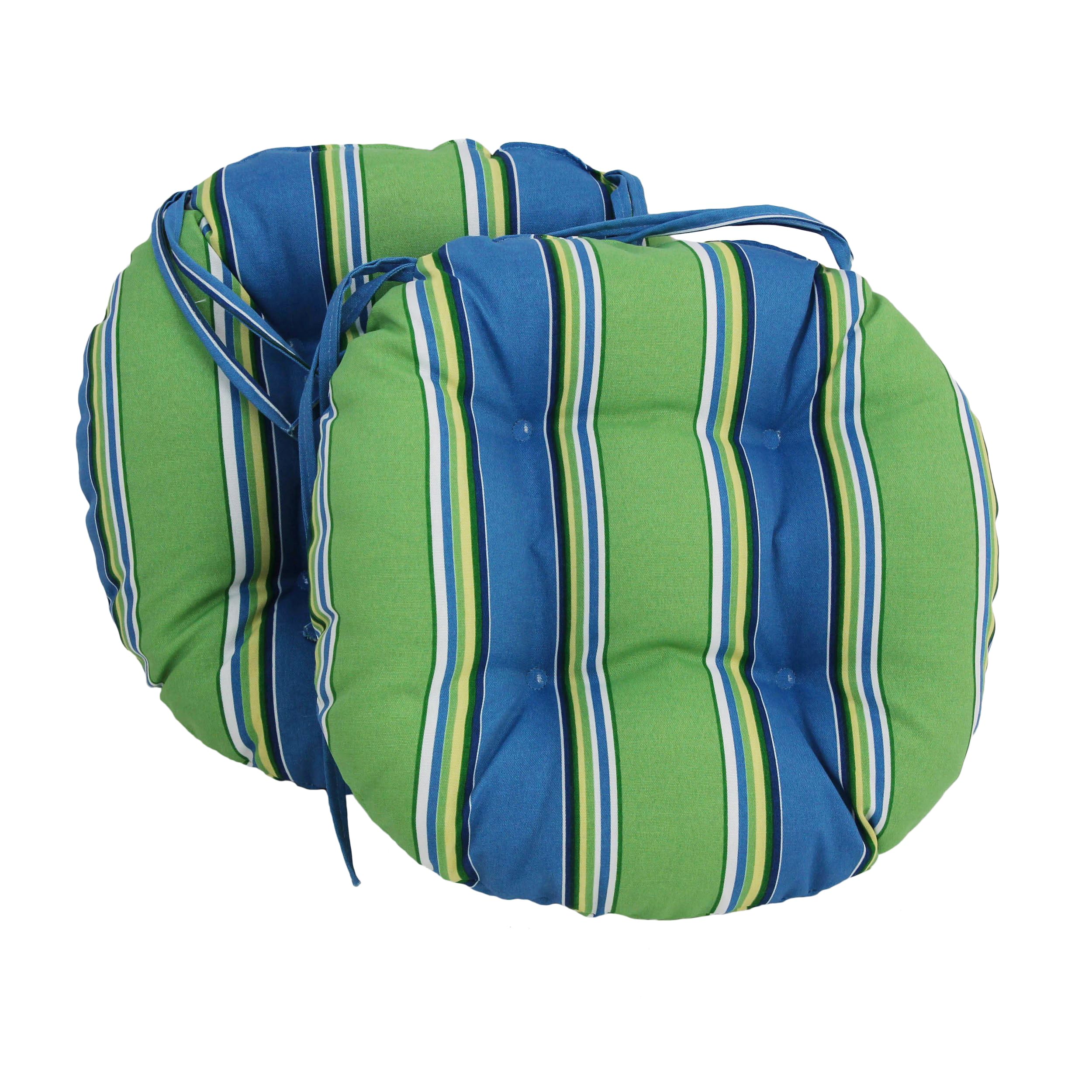 16-inch Outdoor Spun Polyester Tufted Chair Cushion (Set of 2) - Haliwell Caribbean