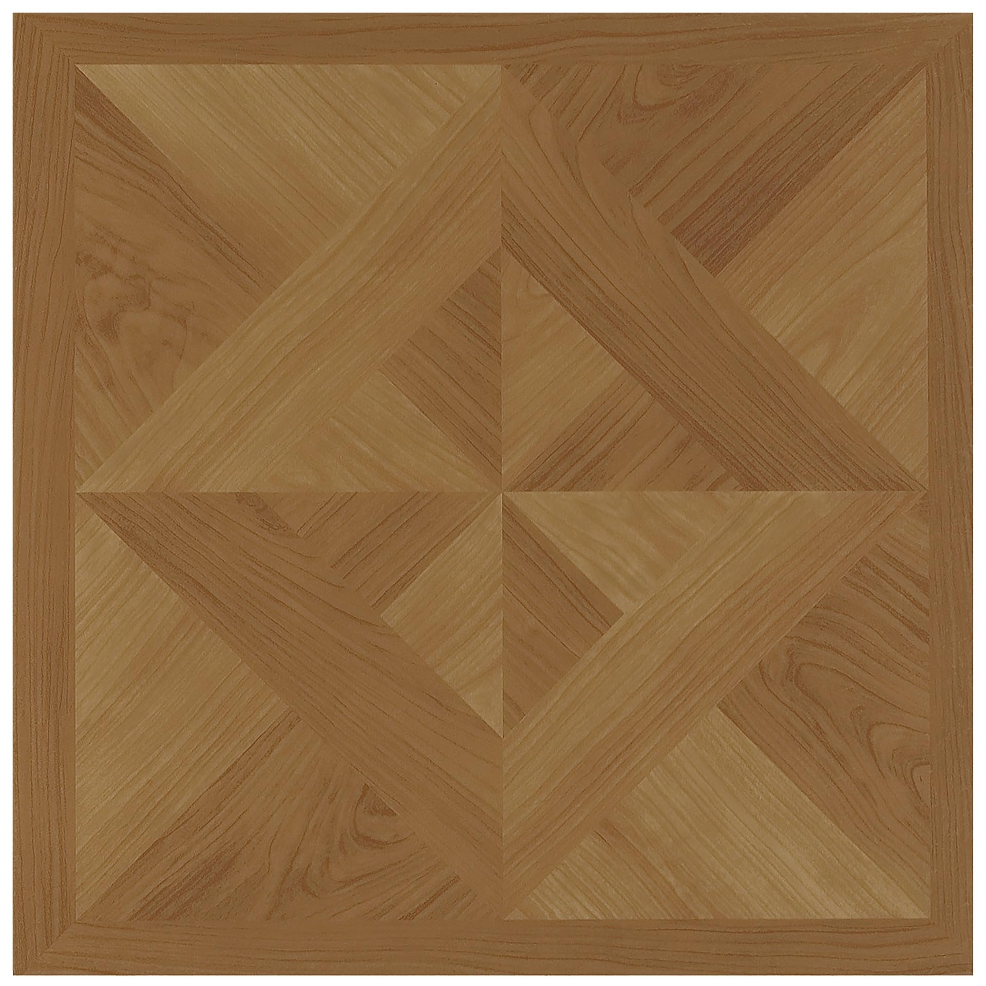 NEXUS Classic Light Oak Diamond Parquet 12 Inch x 12 Inch Self Adhesive Vinyl Floor Tile #202 - 20 Tiles