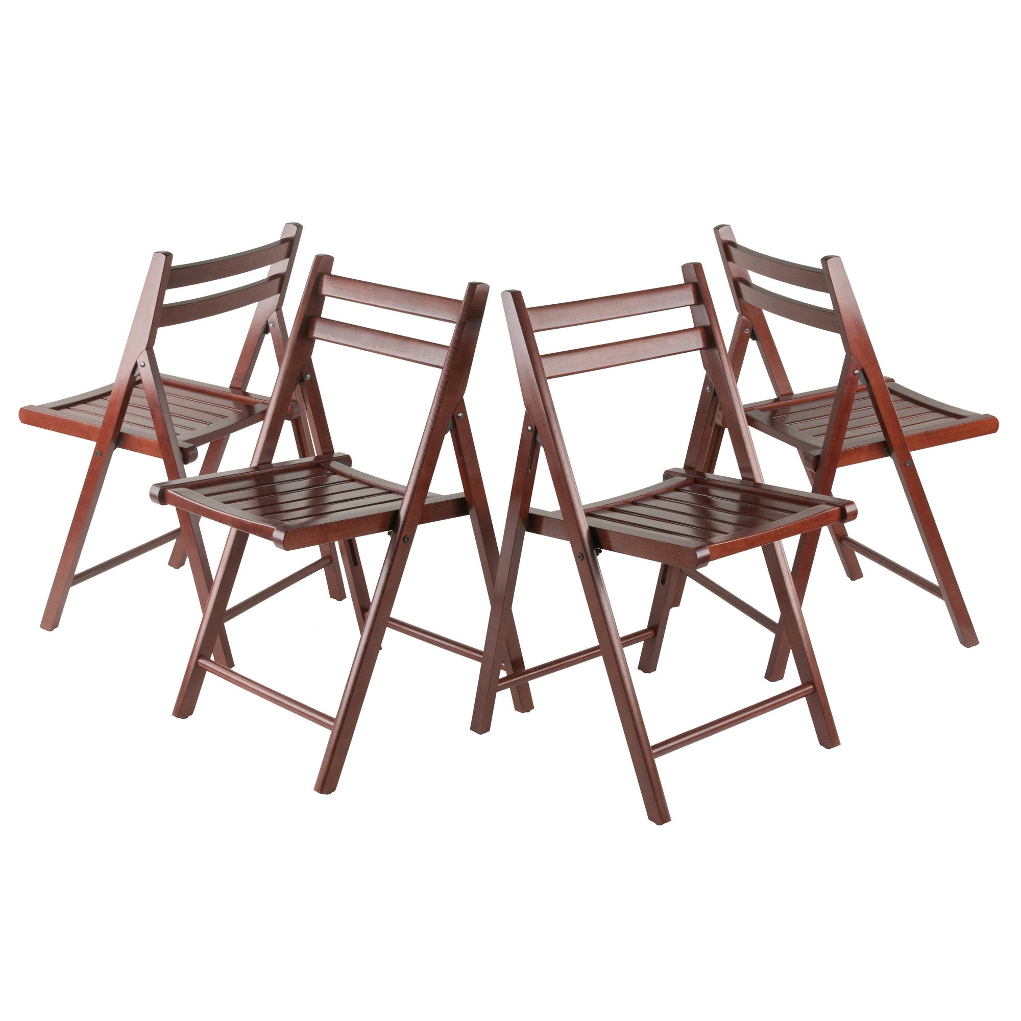 Casafoyer Robin 4-Pc Folding Chair Set, Walnut - (Pack Of 2)