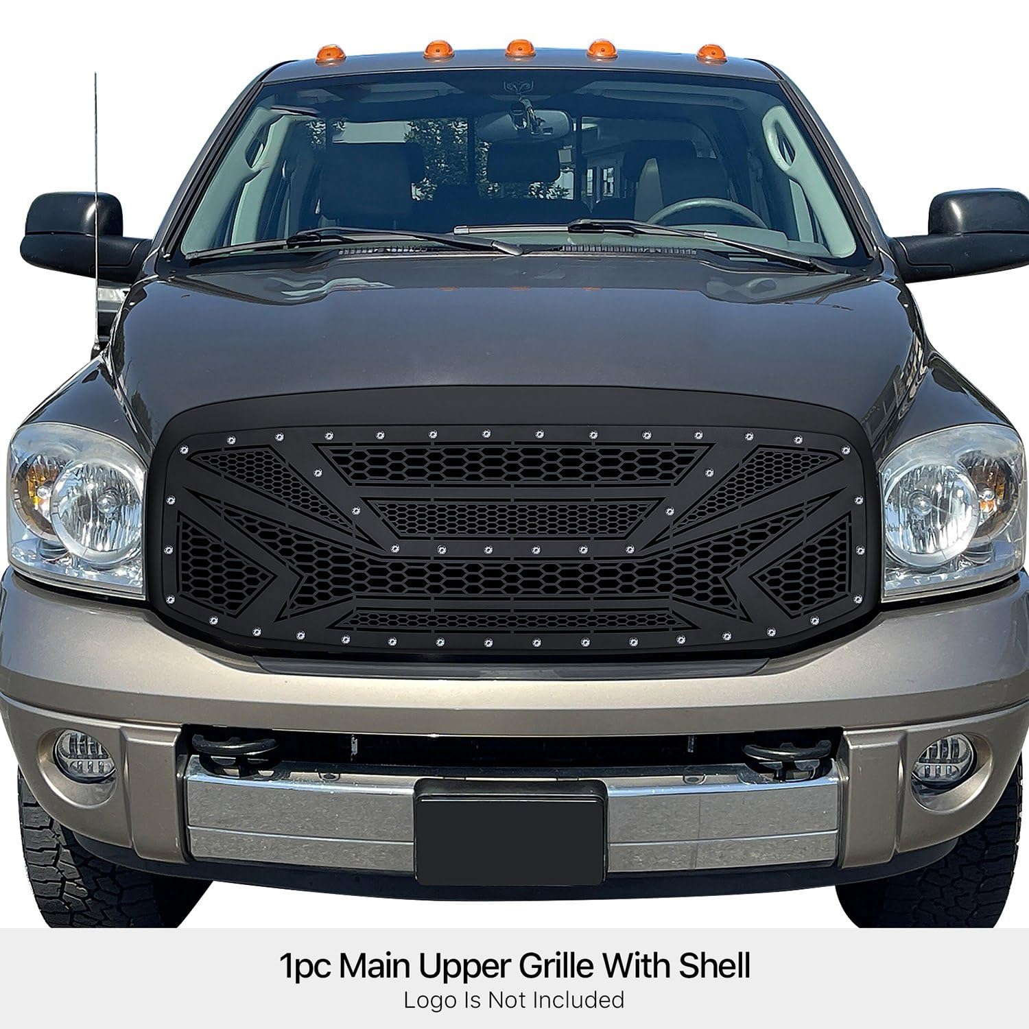 PE + Stainless Steel Main Upper Package Grille 2006-2008 Ram 1500 /2006-2009 Dodge Ram 2500 /2006-2009 Dodge Ram 3500