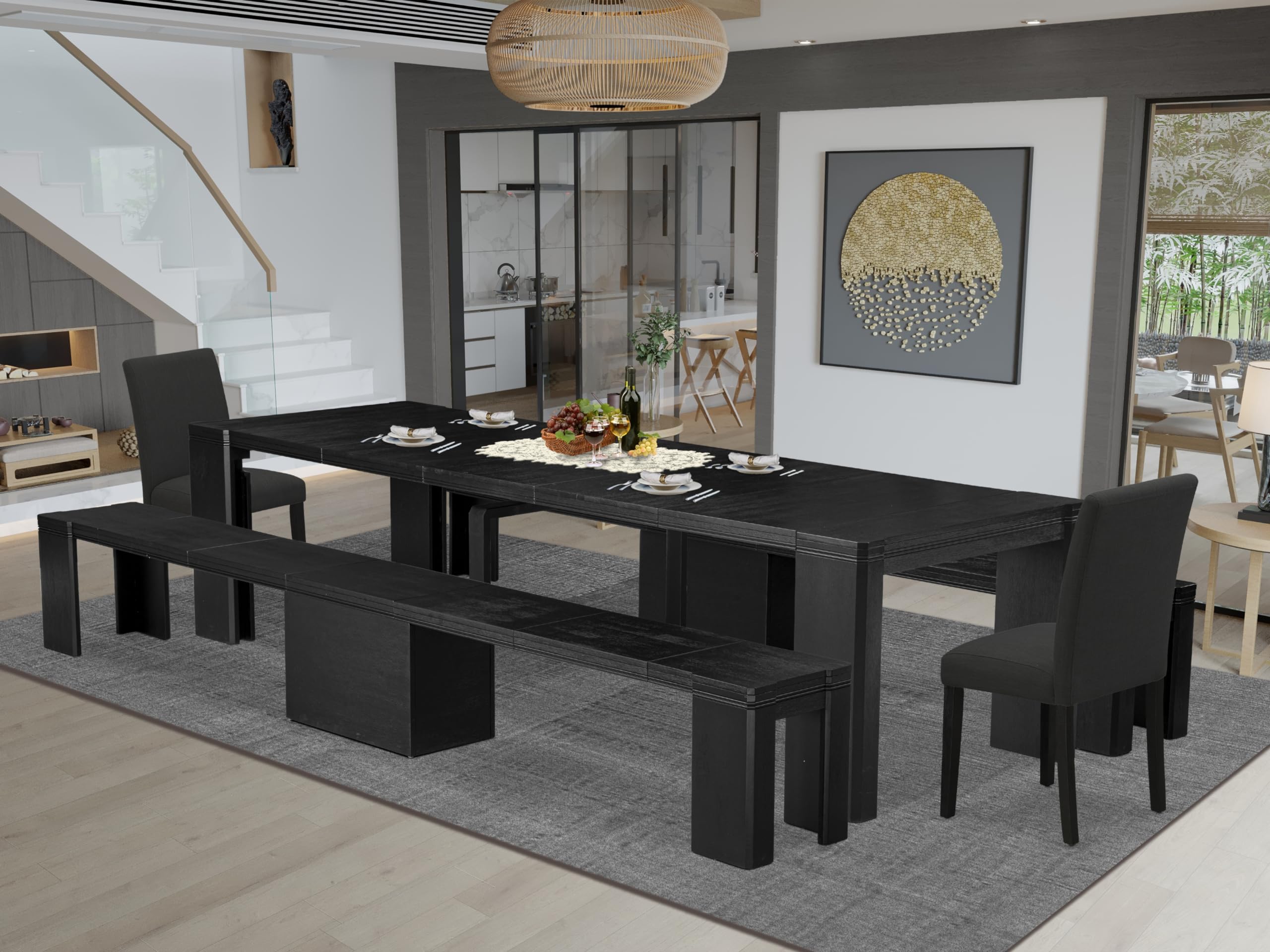 5-piece Dining Room Table Set a Rectangular Kitchen Table