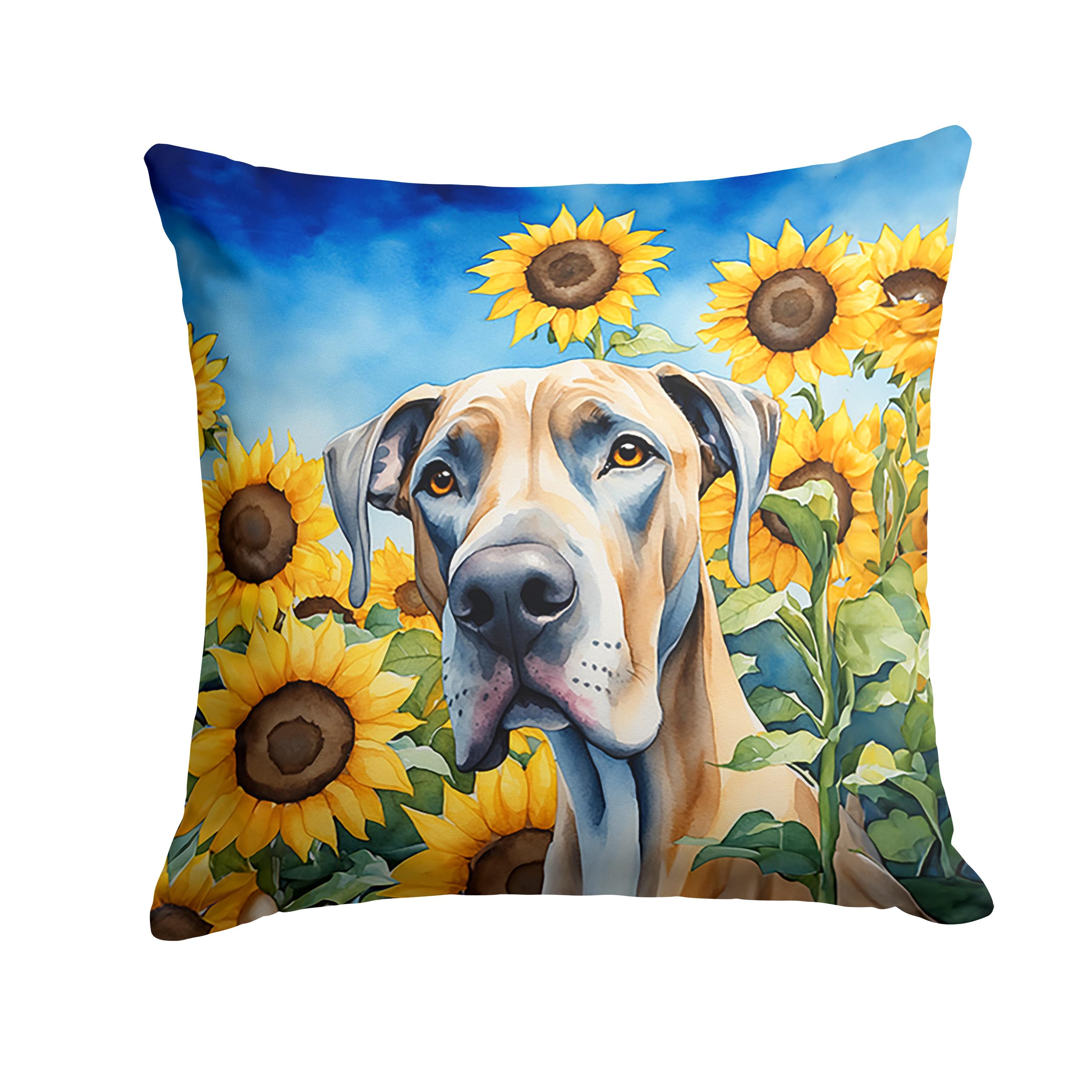 Carolines Treasures in Sunflowers Throw Pillow, 18Hx18W, Dane 6092