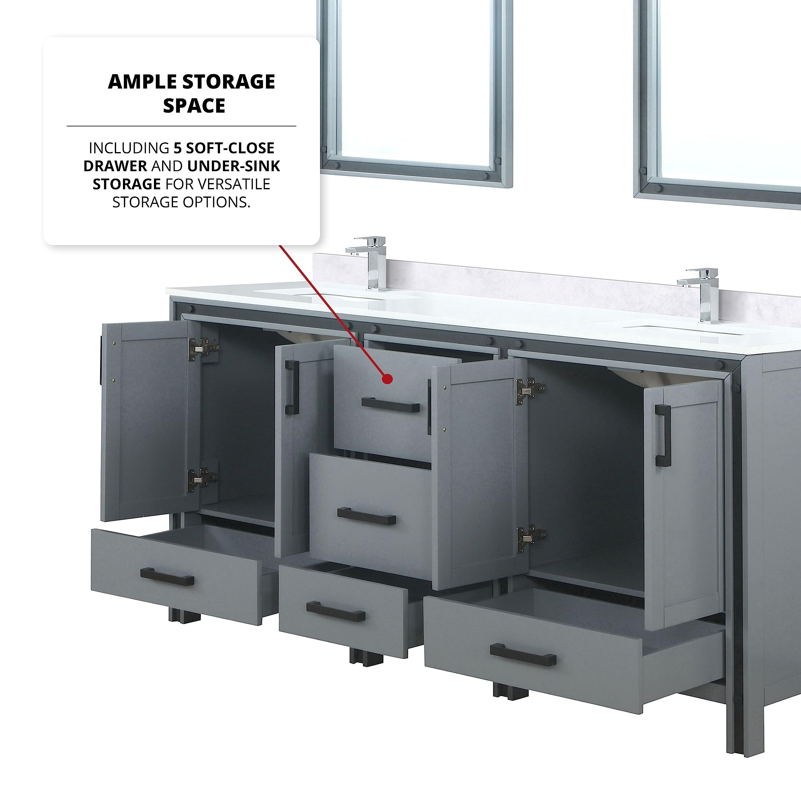 72 Dark Grey Vanity Cabinet Only