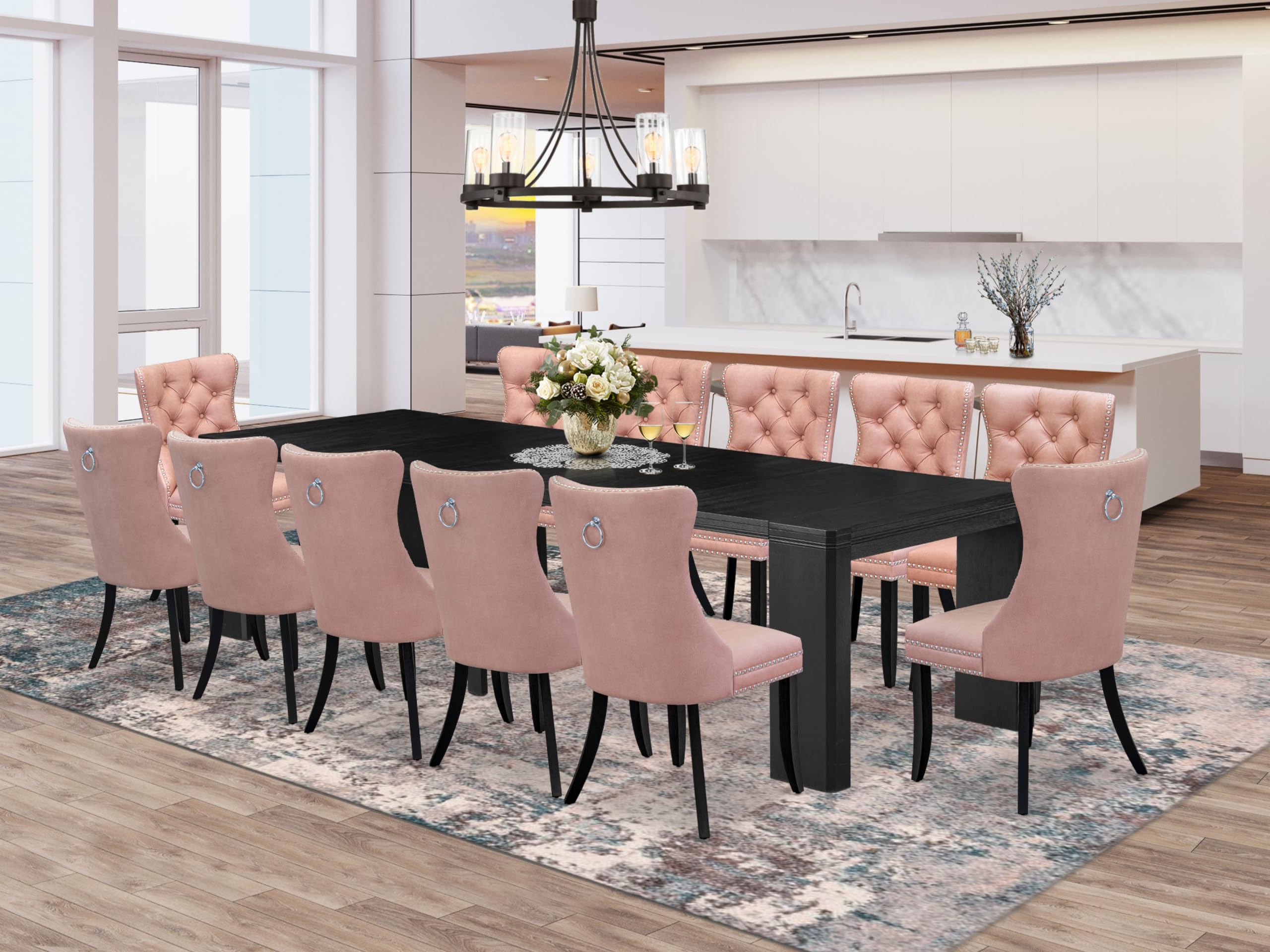 13-piece Modern Dining Room Table Set a Rectangular Kitchen Table
