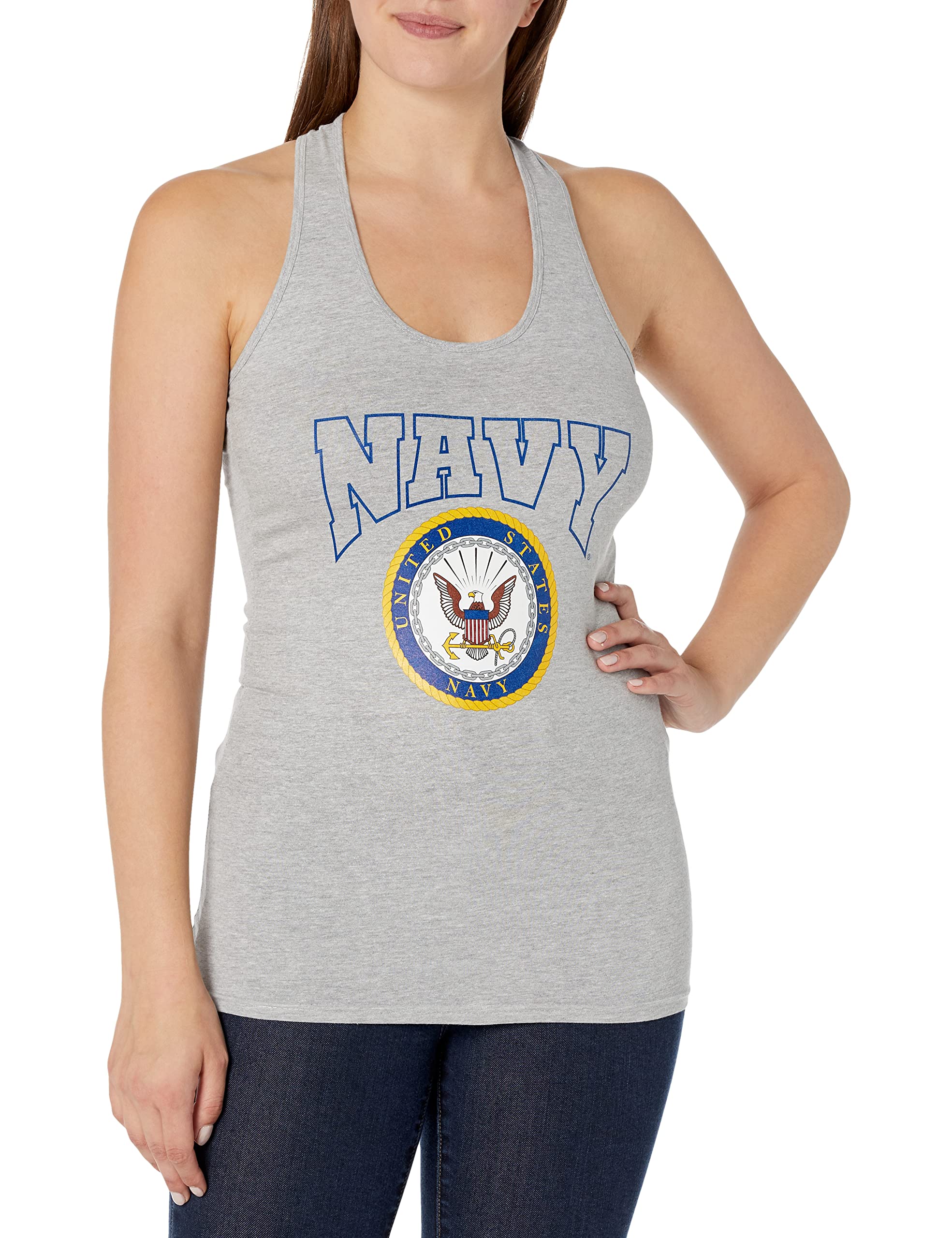 Graphic Tank, Navy, H.Grey, 2X