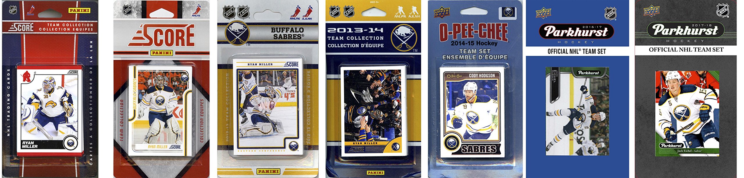 NHL Buffalo Sabres 7 Different Licensed Trading Card Team Sets