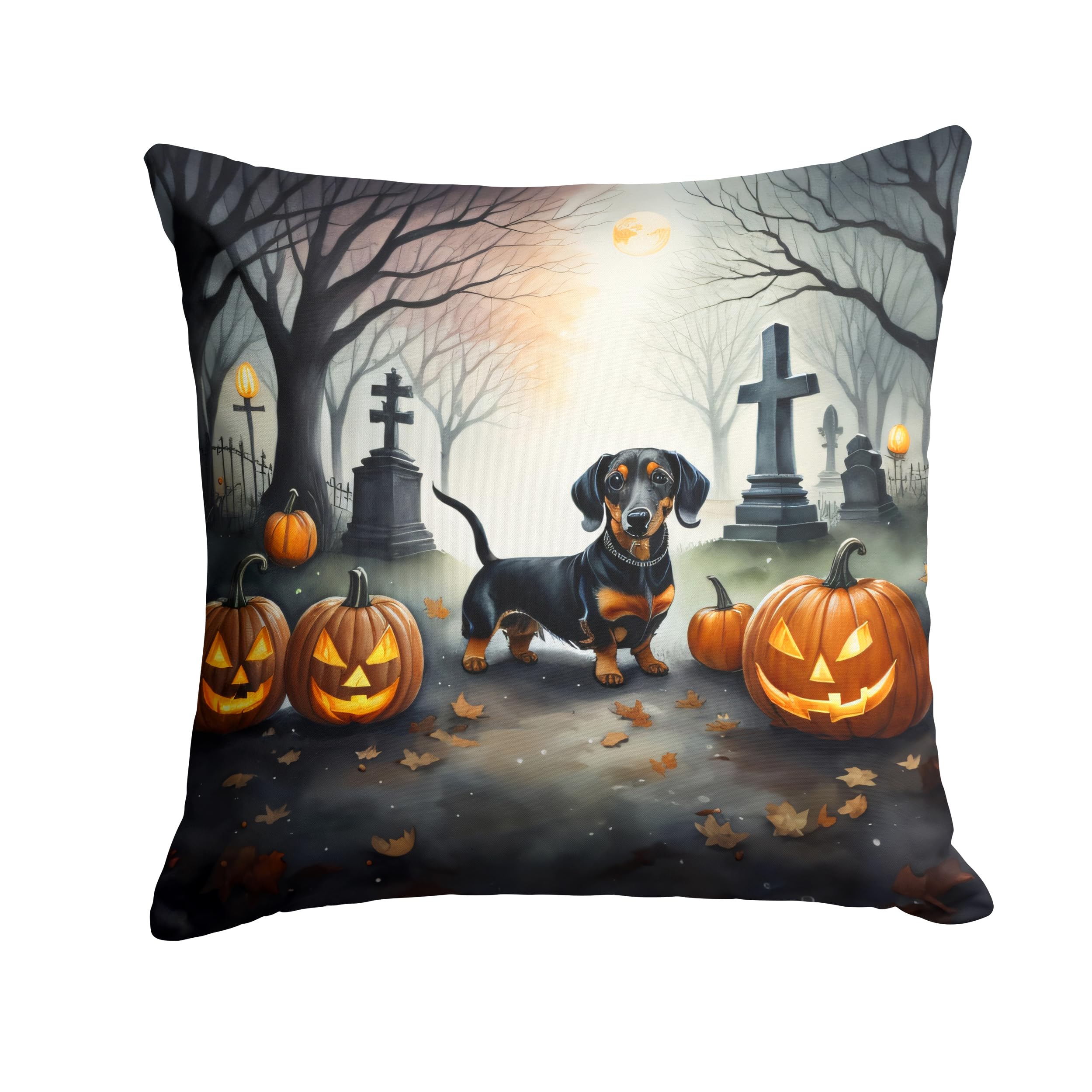 Dachshund Spooky Halloween Throw Pillow