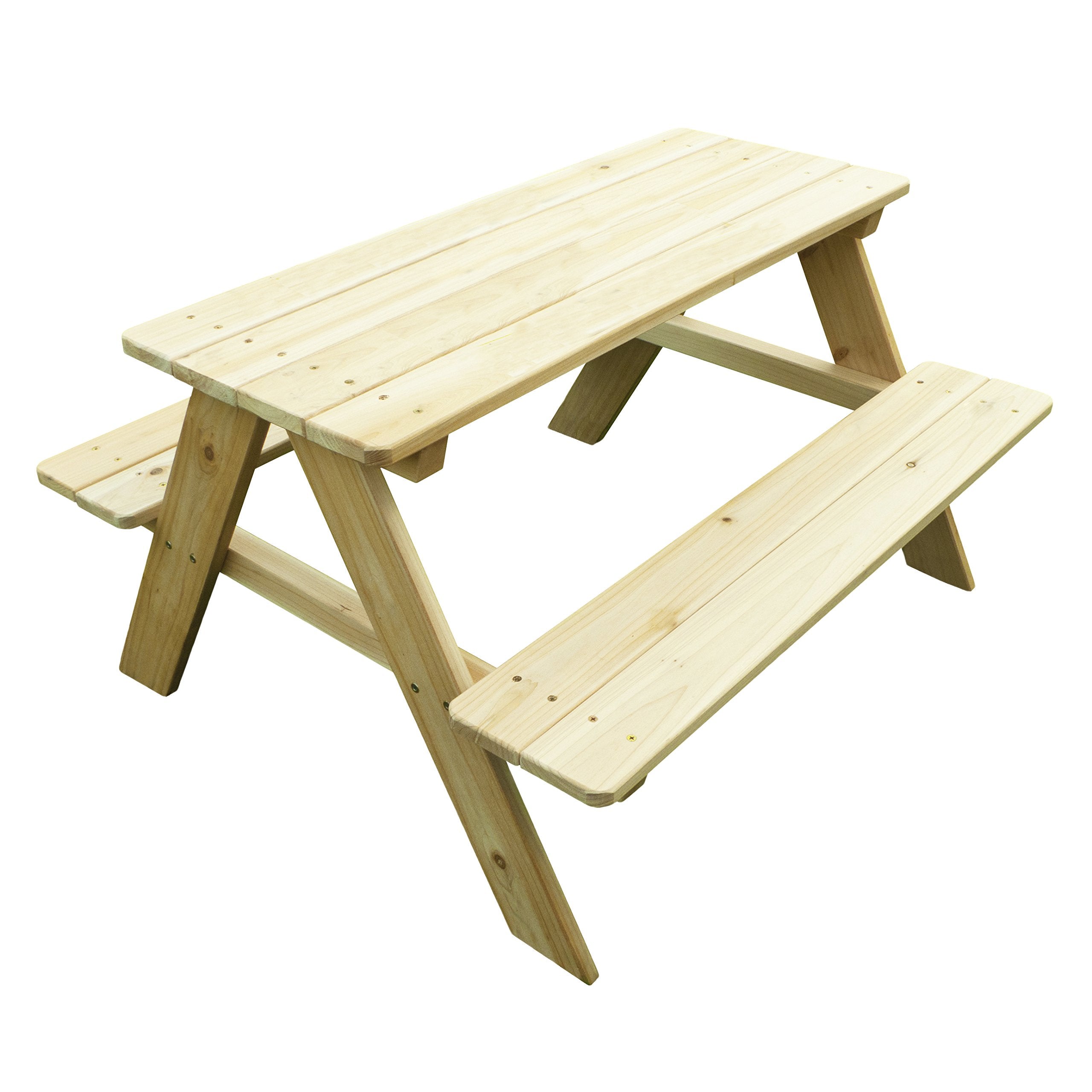Merry Garden Kids Wooden Picnic Bench Outdoor Patio Dining Table, 37 X 10.8 X 4.9, Brown