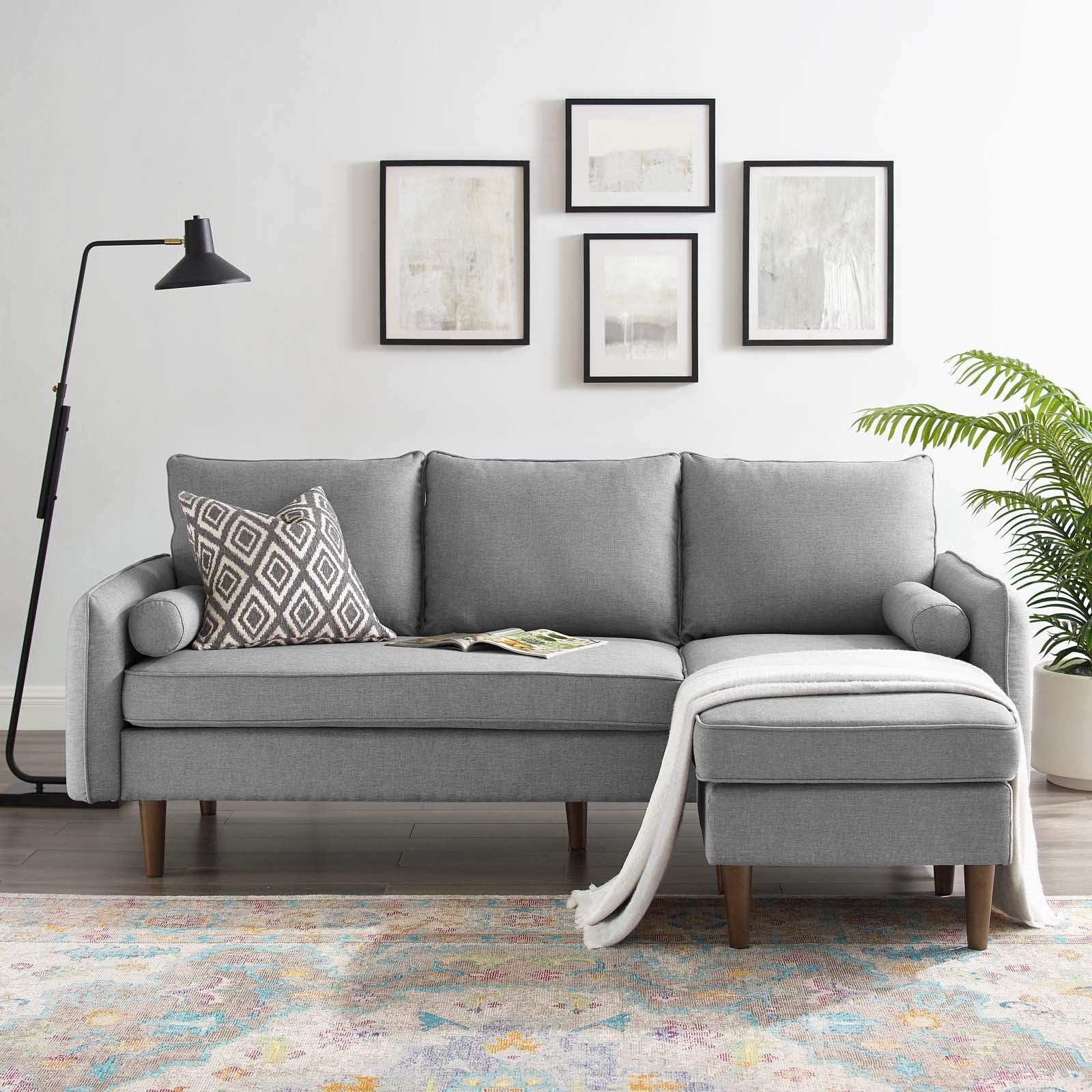 Revive Upholstered Right or Left Sectional Sofa Light Gray