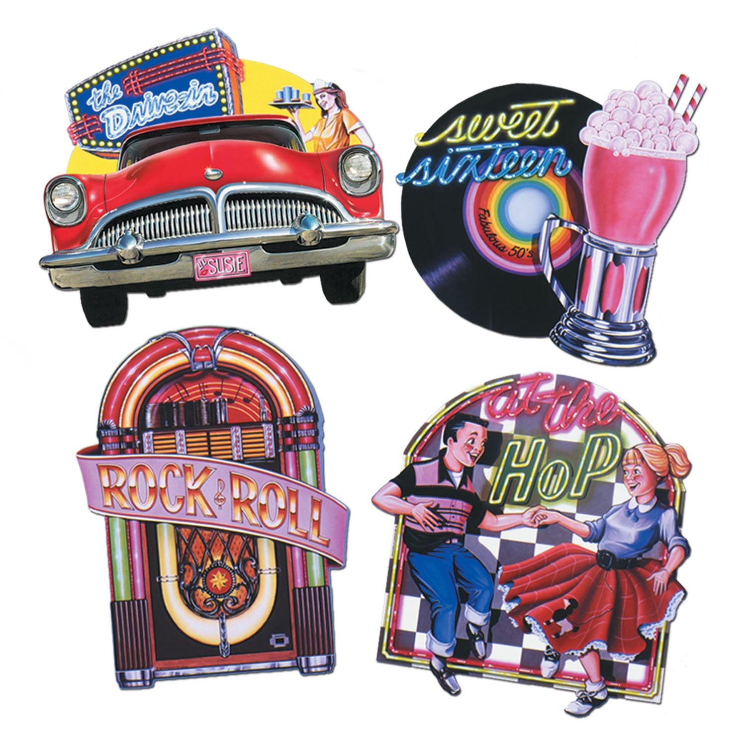 Pkgd Fabulous 50s Cutouts (Pack of 12)