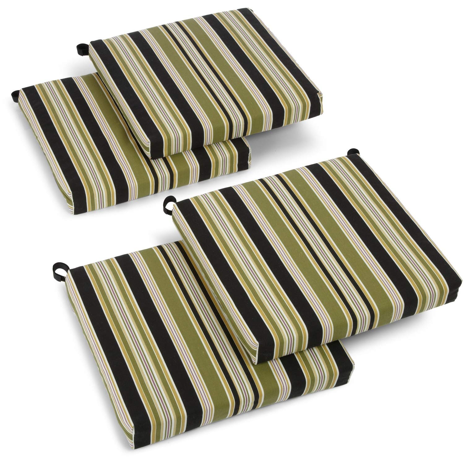 20-inch by 19-inch Spun Polyester Chair Cushion (Set of Four) - Eastbay Onyx