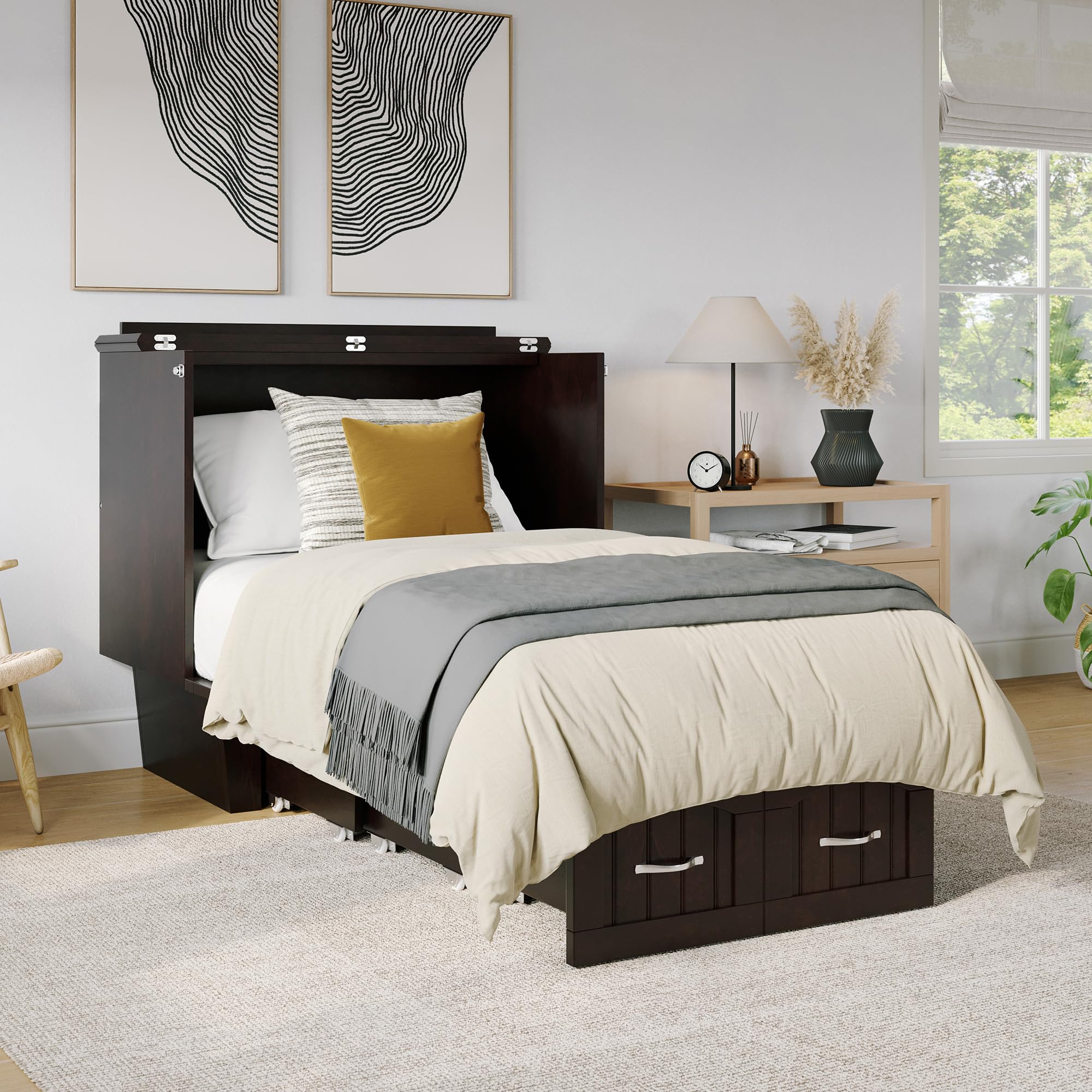 Sydney Twin Murphy Bed Chest in Espresso