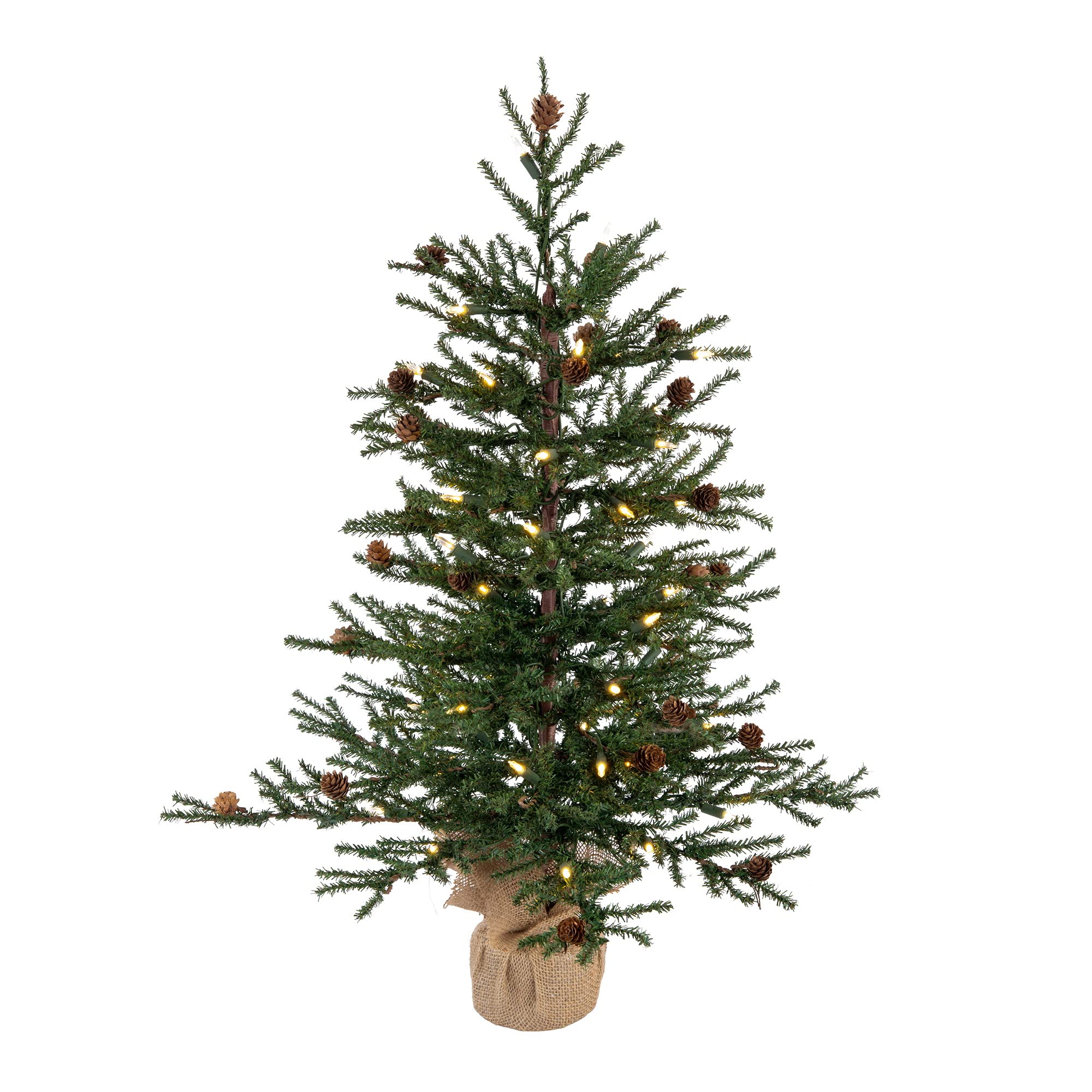 Casafoyer  30” Carmel Pine 50LED WmWht Burlap Base - B803924LED - (Pack Of 2)