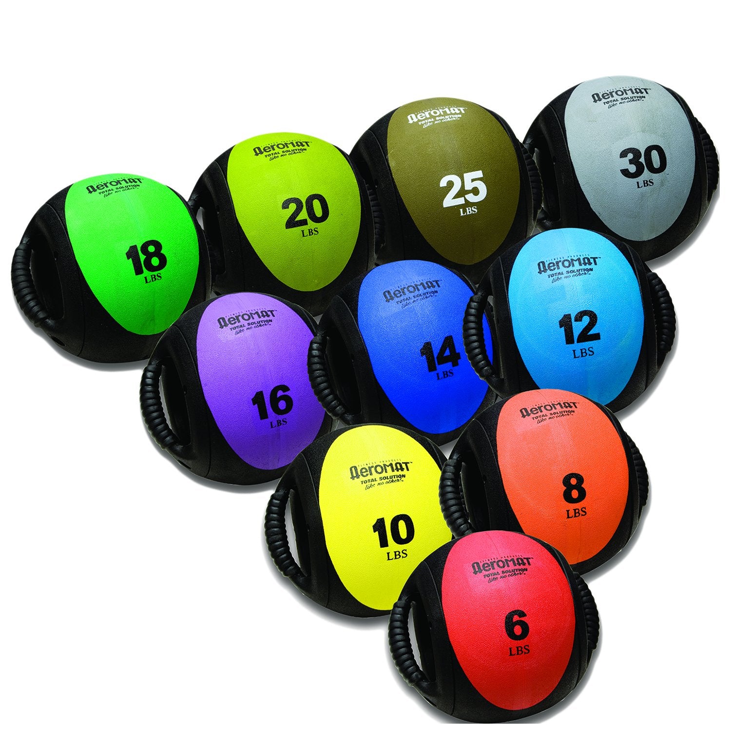 Dual Grip Power Med Ball 9 diameter 8 LB - Black/Orange