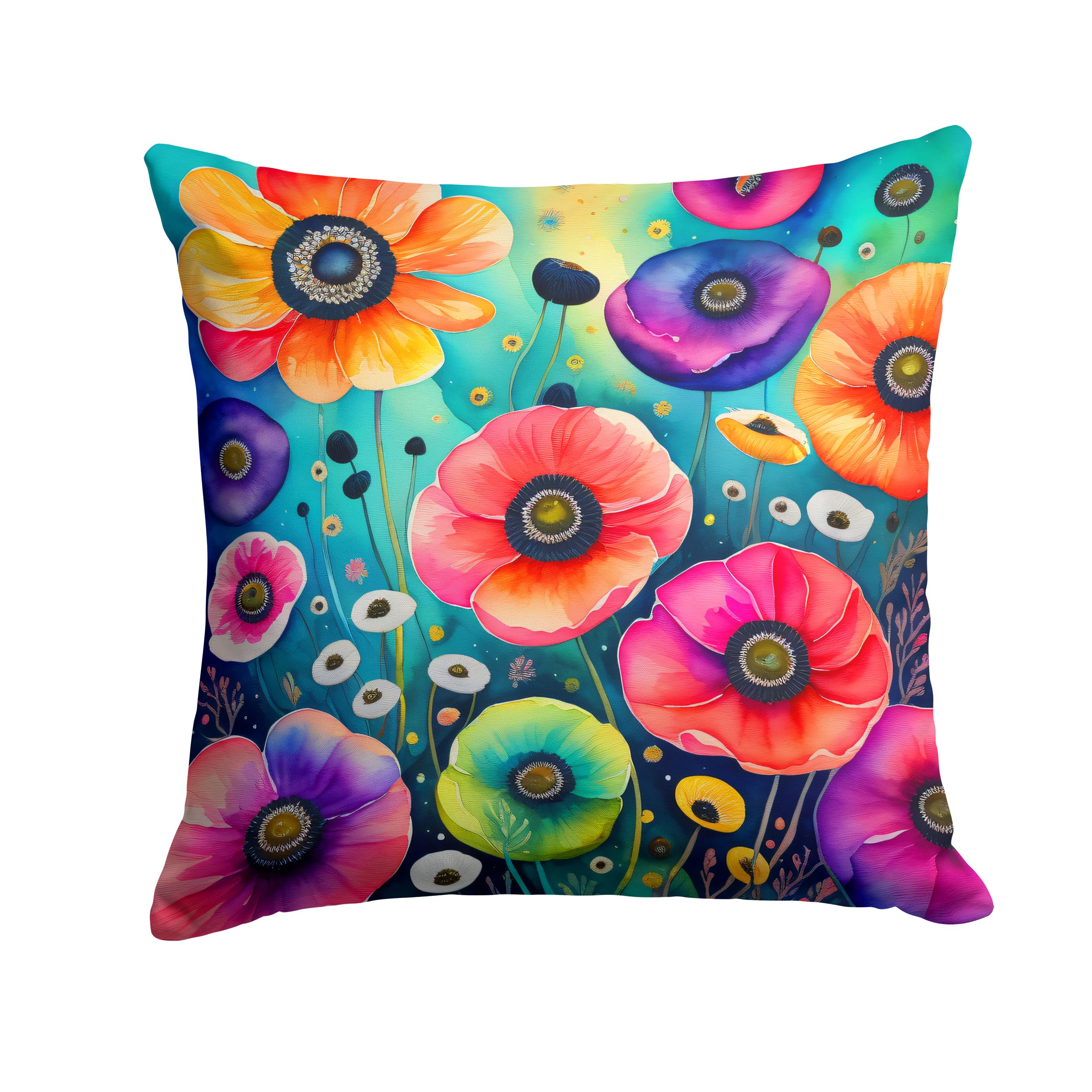 Colorful Anemones Throw Pillow