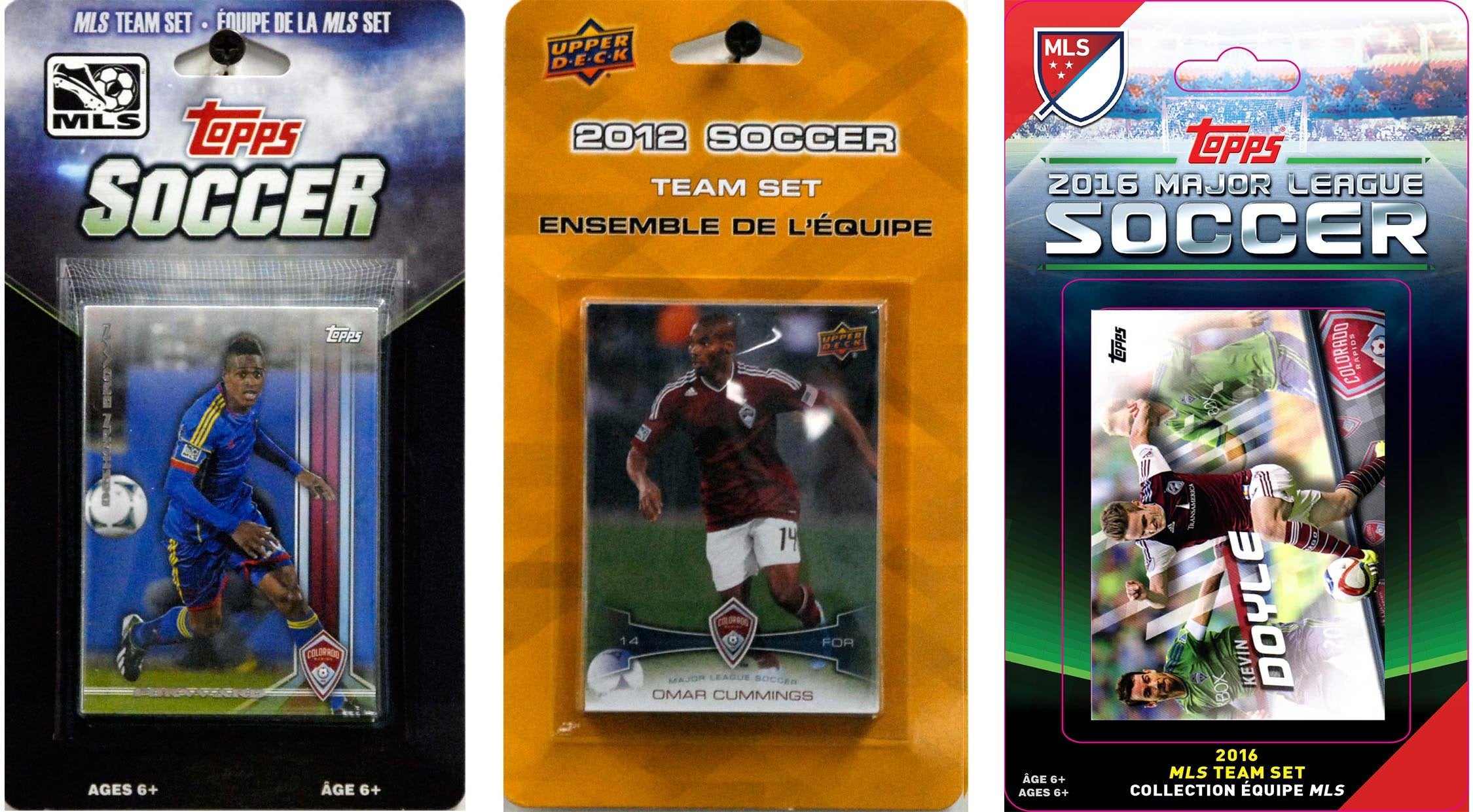 MLS Colorado Rapids 3 Different Licensed Trading Card Team Sets