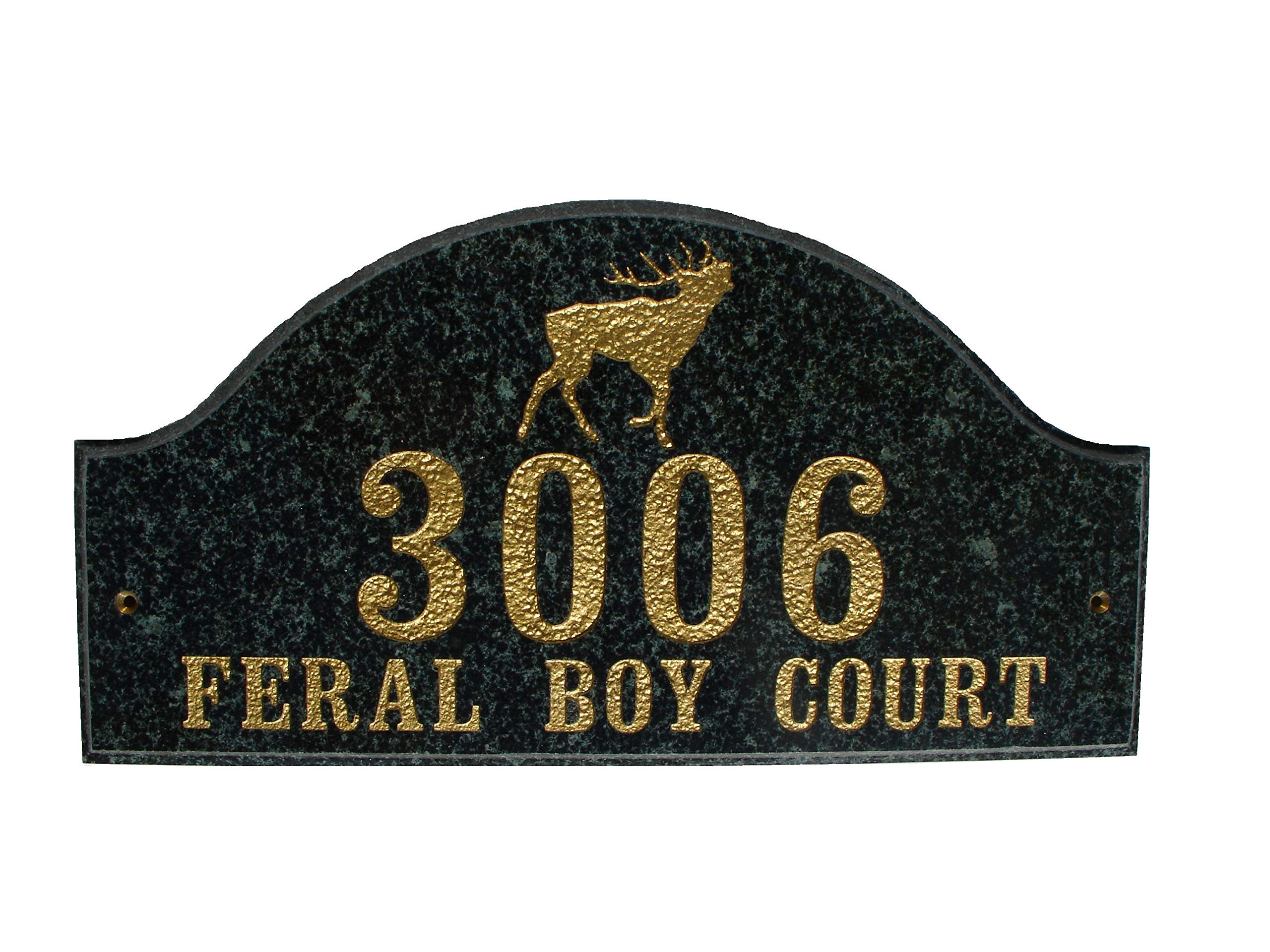 Ridgecrest Arch Emerald Green Polished Stone Color LOGO Plaque
