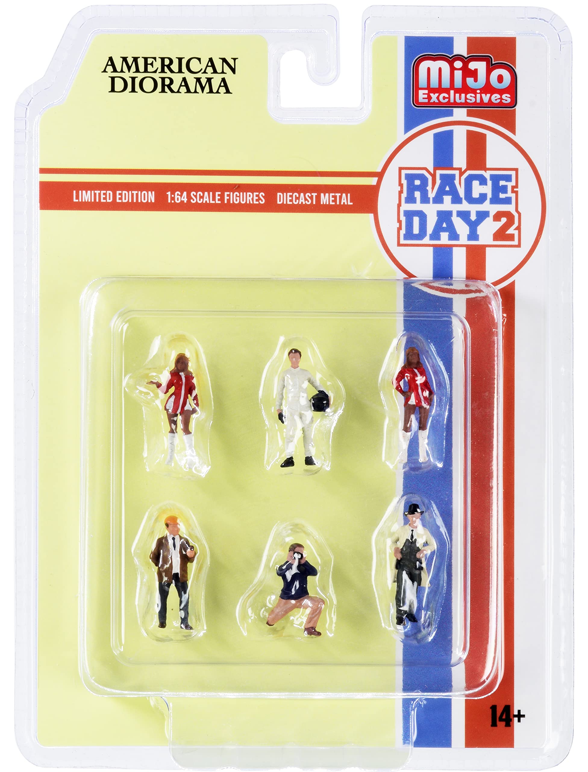 Race Day 2″ 6 piece Diecast Figurine Set for 1/64 Scale Models by American Diorama