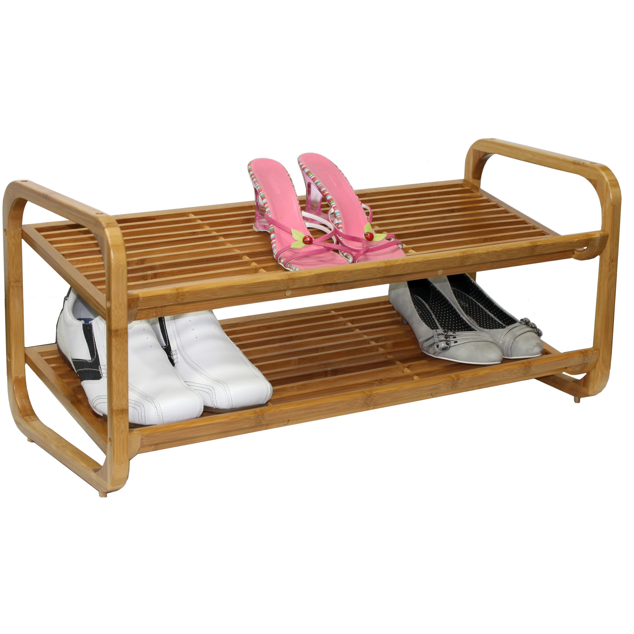 Oceanstar SR1224 2 Tier Bamboo Shoe Rack