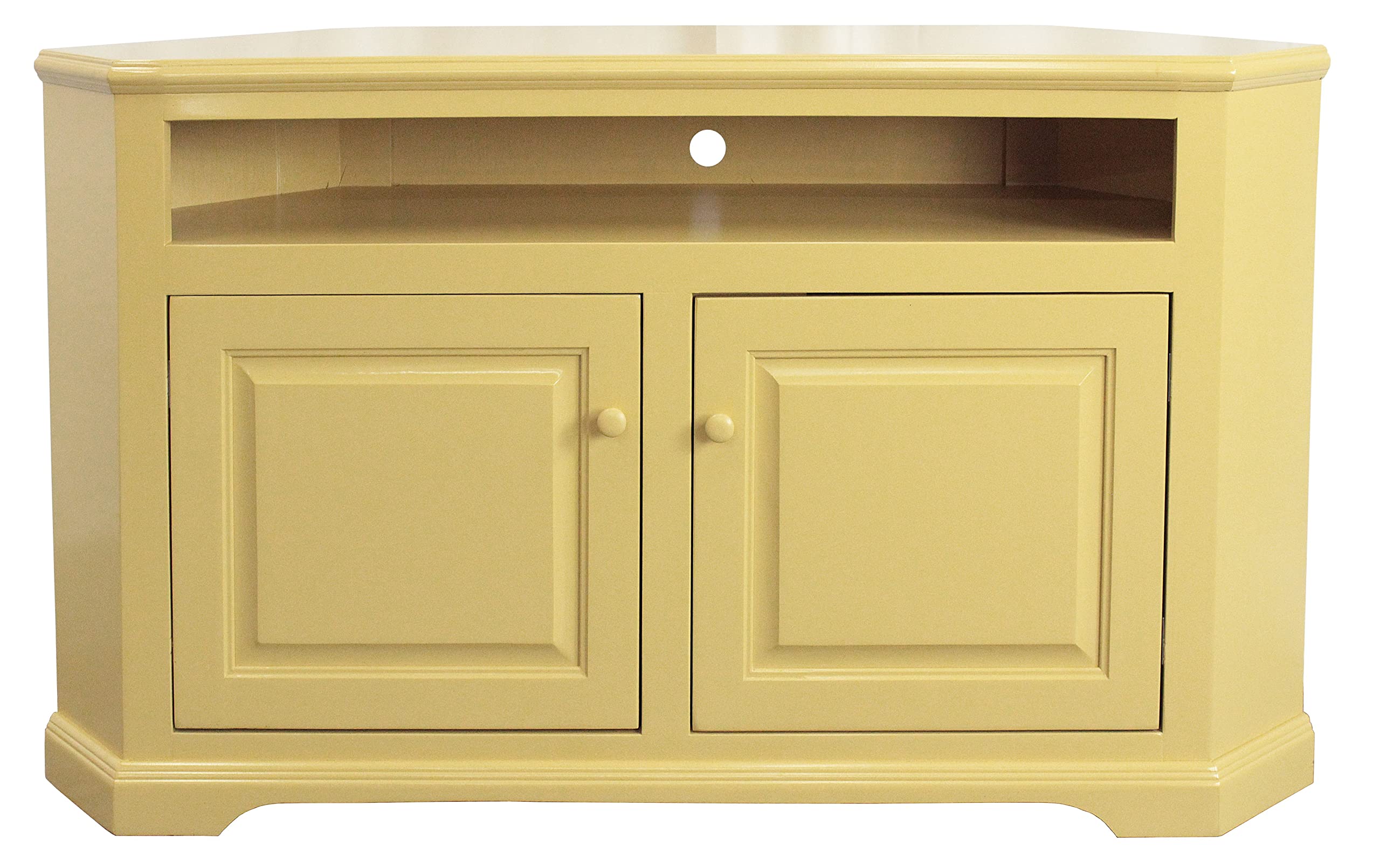 Poplar Curve Corner TV Stand in Yellow