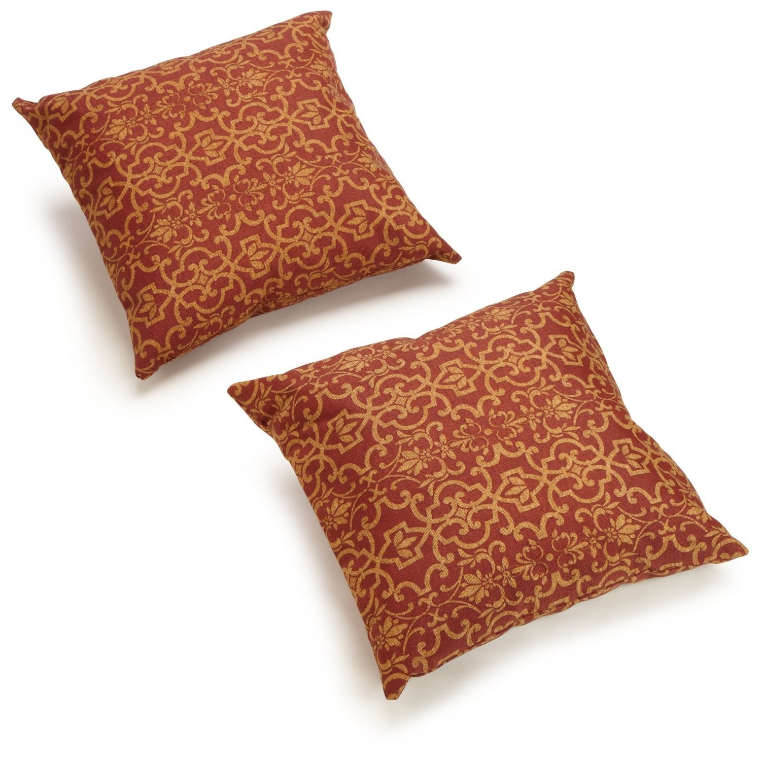 Blazing Needles 17-inch Outdoor Knife Edge Throw Pillows (Set of 2) - Vanya Paprika